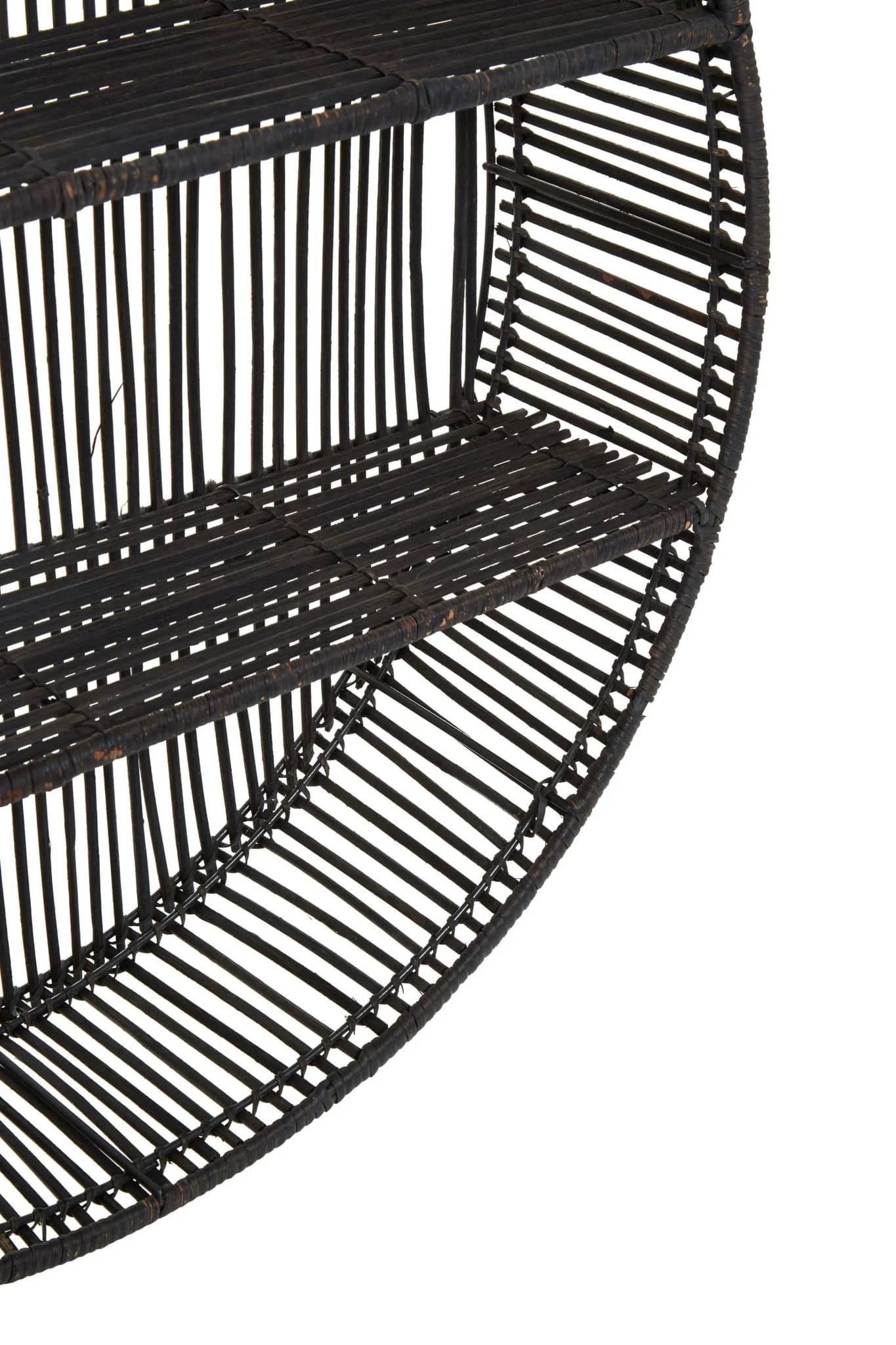 Batu Large Black Rattan Wall Shelf - Bookcases & shelving, photo 5 of 7