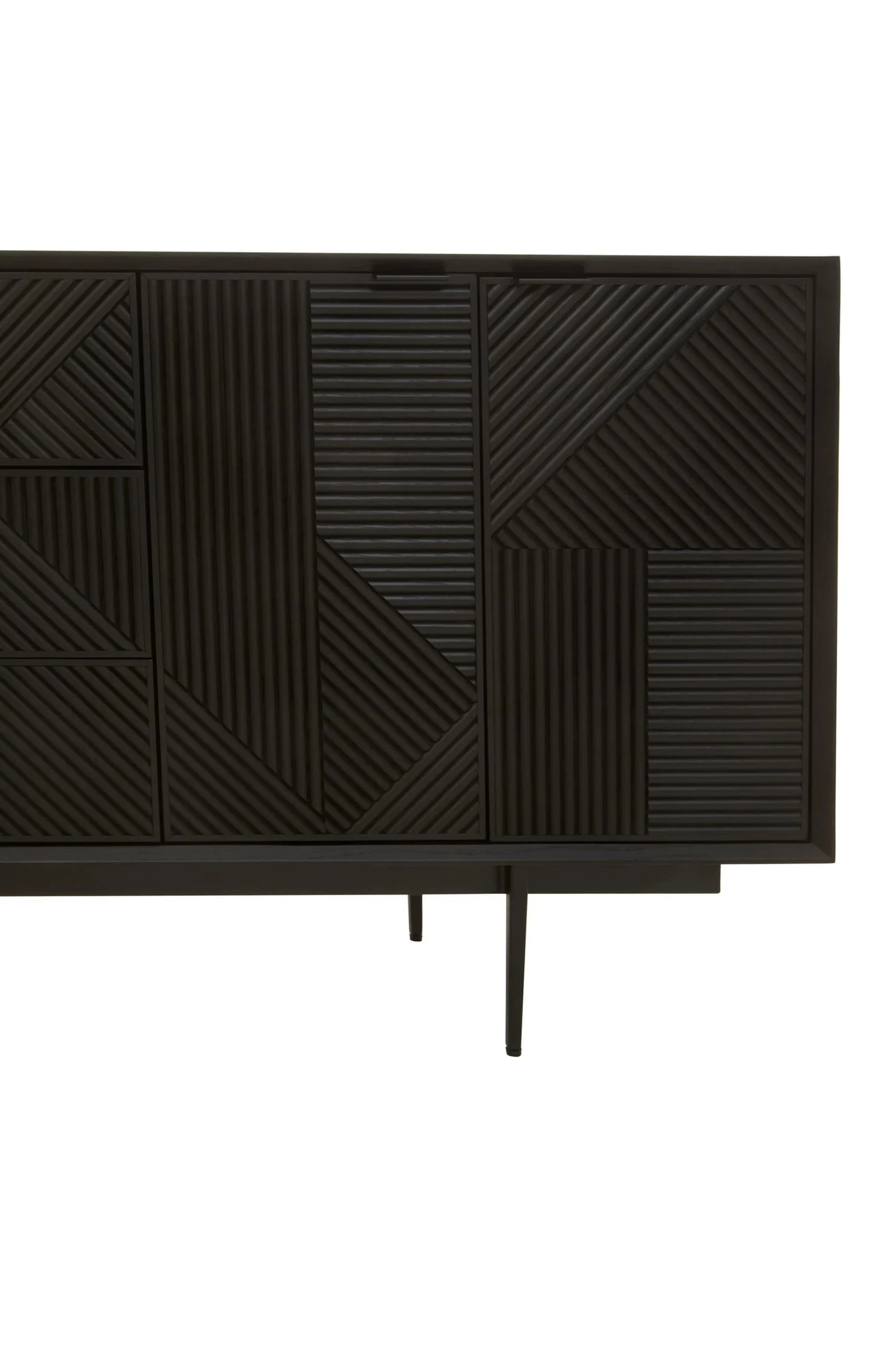 Jakara Black Finish Sideboard with 4 Doors and 3 Drawers - Bookcases & shelving, photo 7 of 8