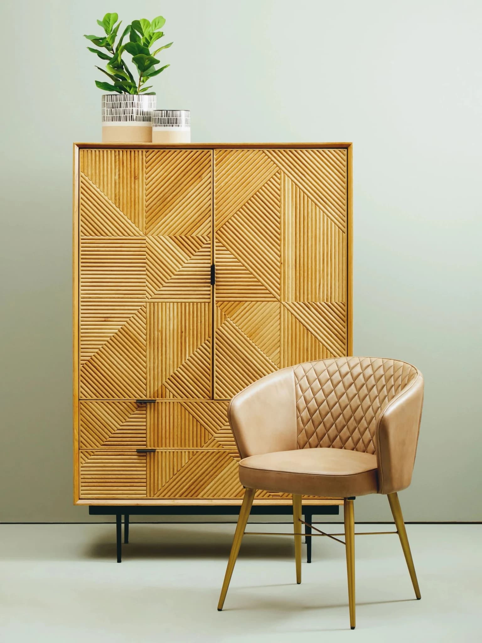Jakara Natural Finish Cabinet with Drawers - Bookcases & shelving, photo 8 of 8