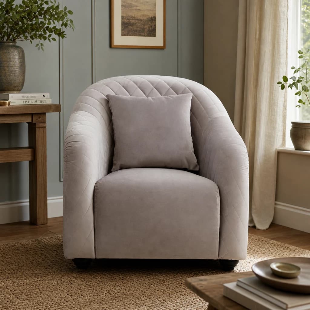 Fifi Grey Velvet Chair - Seating, photo 1 of 2