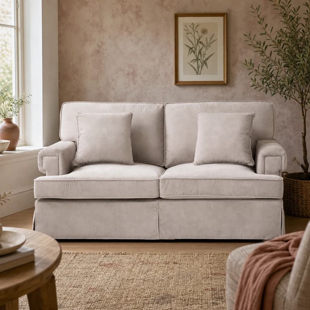 Ralph Two Seat Mink Velvet Sofa - Seating, photo 1 of 3
