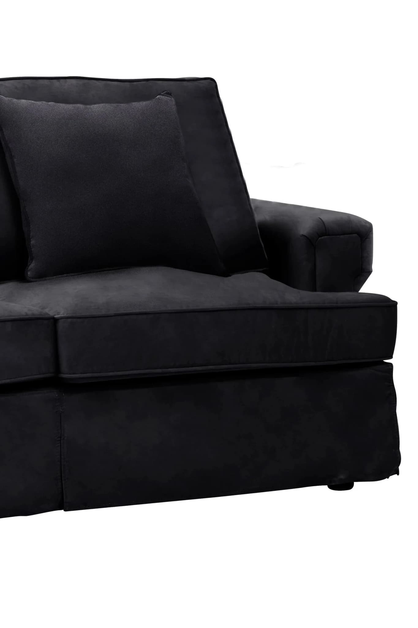 Ralph Two Seat Black Velvet Sofa - Seating, photo 5 of 6