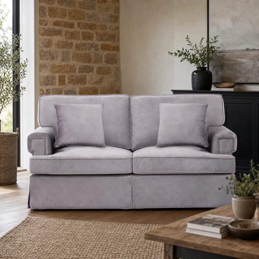 Ralph Two Seat Grey Velvet Sofa - Seating, photo 1 of 6