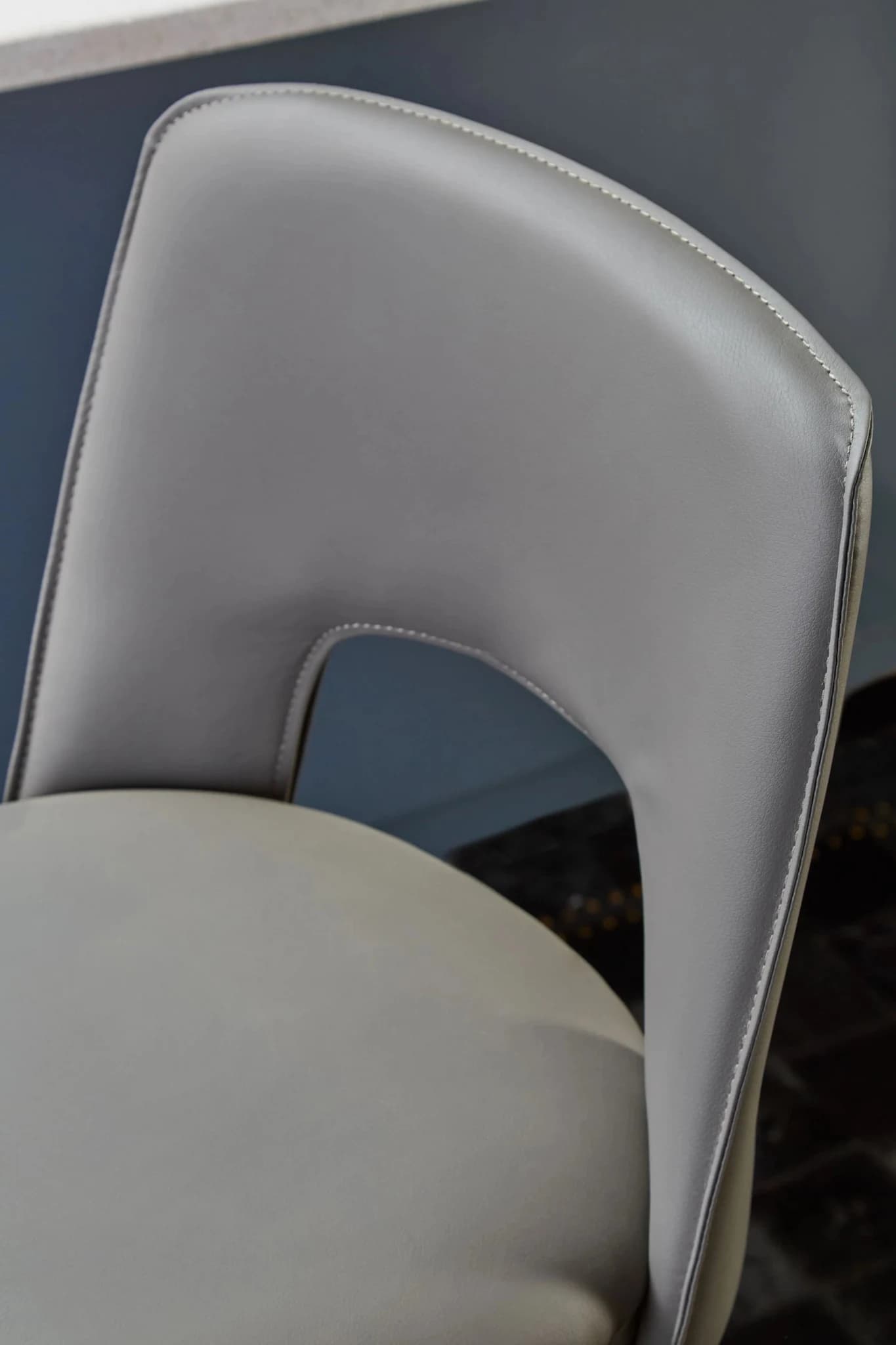 Gilden Grey Leather Effect Bar Chair - Seating, photo 3 of 8