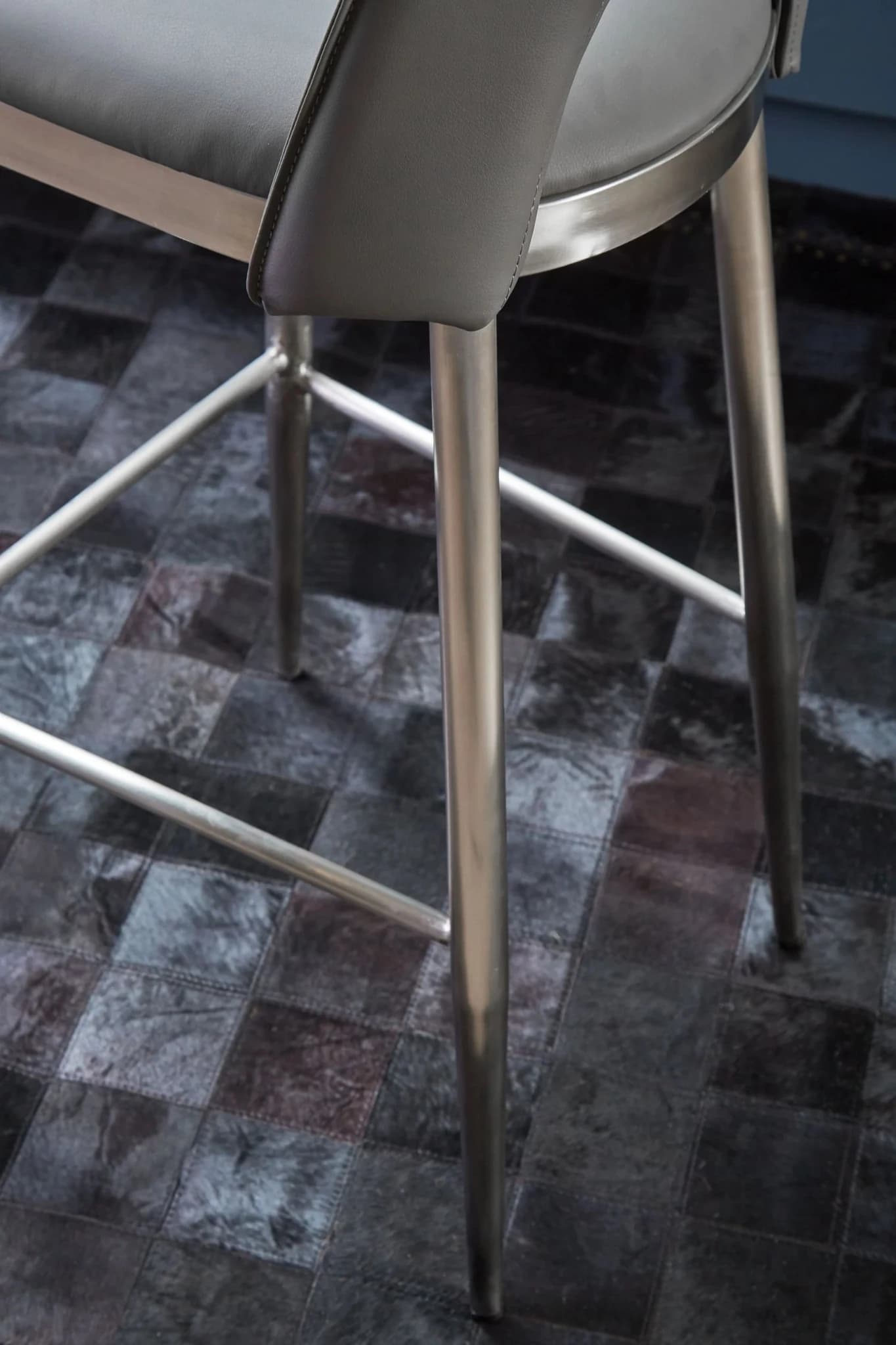 Gilden Grey Leather Effect Bar Chair - Seating, photo 2 of 8