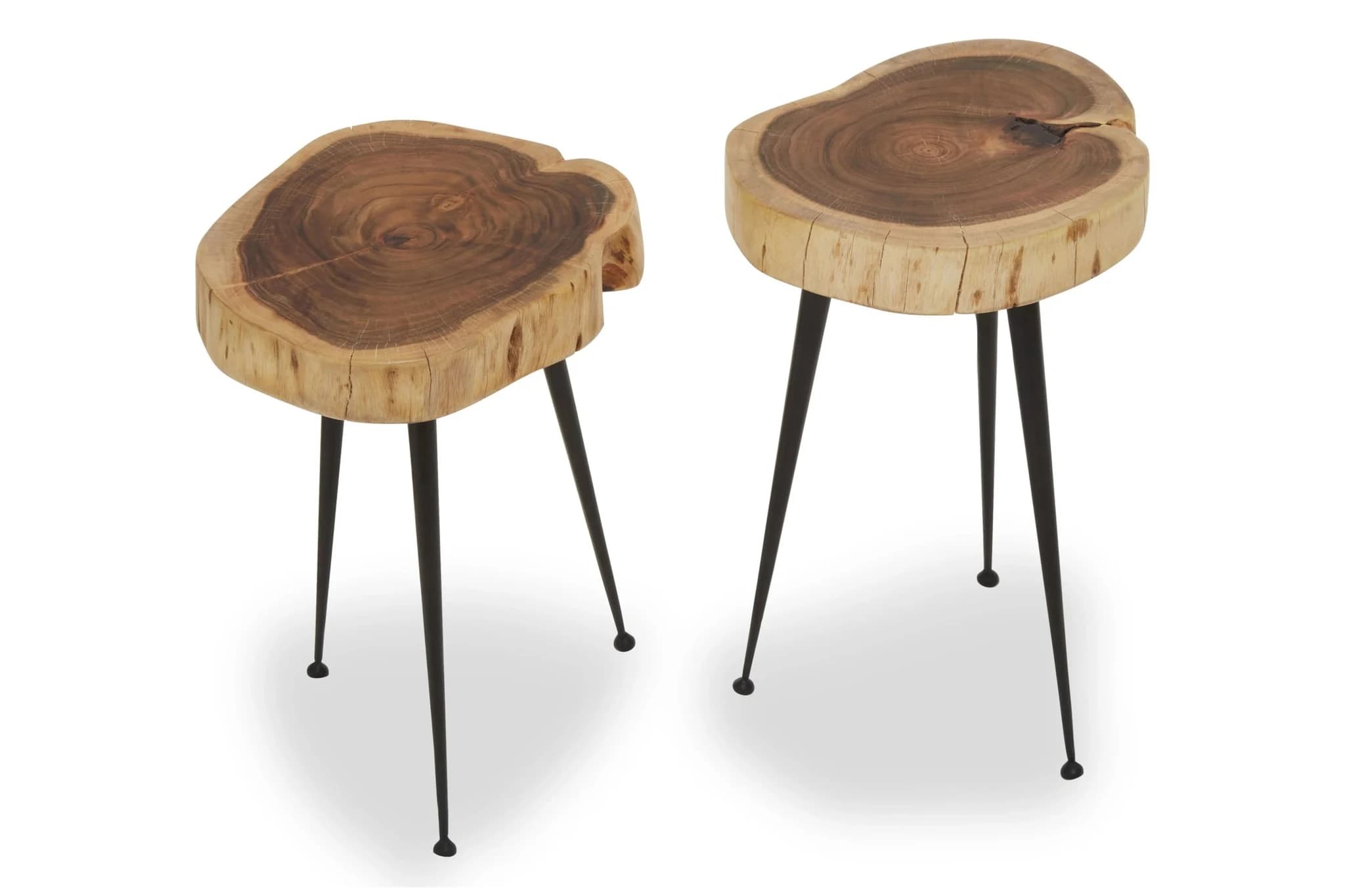 Nandri Set Of 2 Acacia Wood Side Tables - Tables, photo 3 of 8