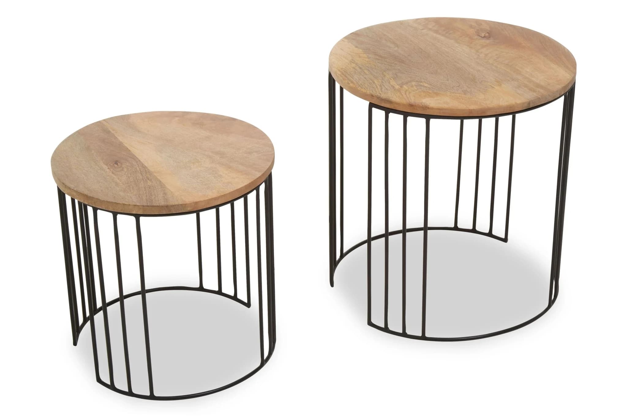 Nandri Set Of 2 Mango Wood Side Tables - Tables, photo 5 of 8