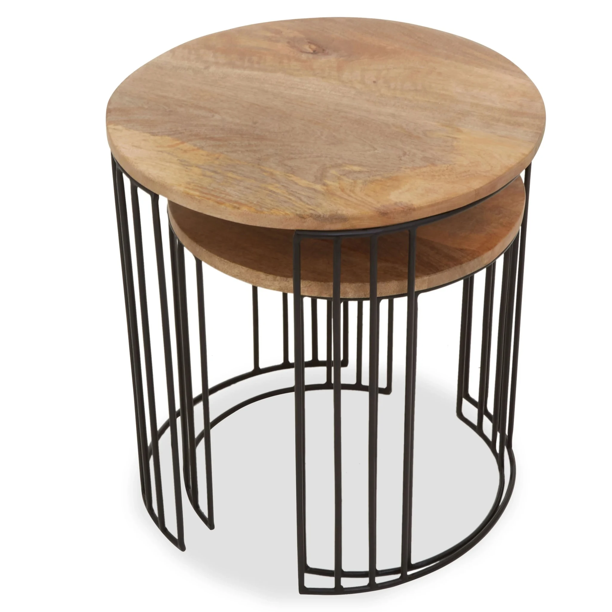 Nandri Set Of 2 Mango Wood Side Tables - Tables, photo 4 of 8