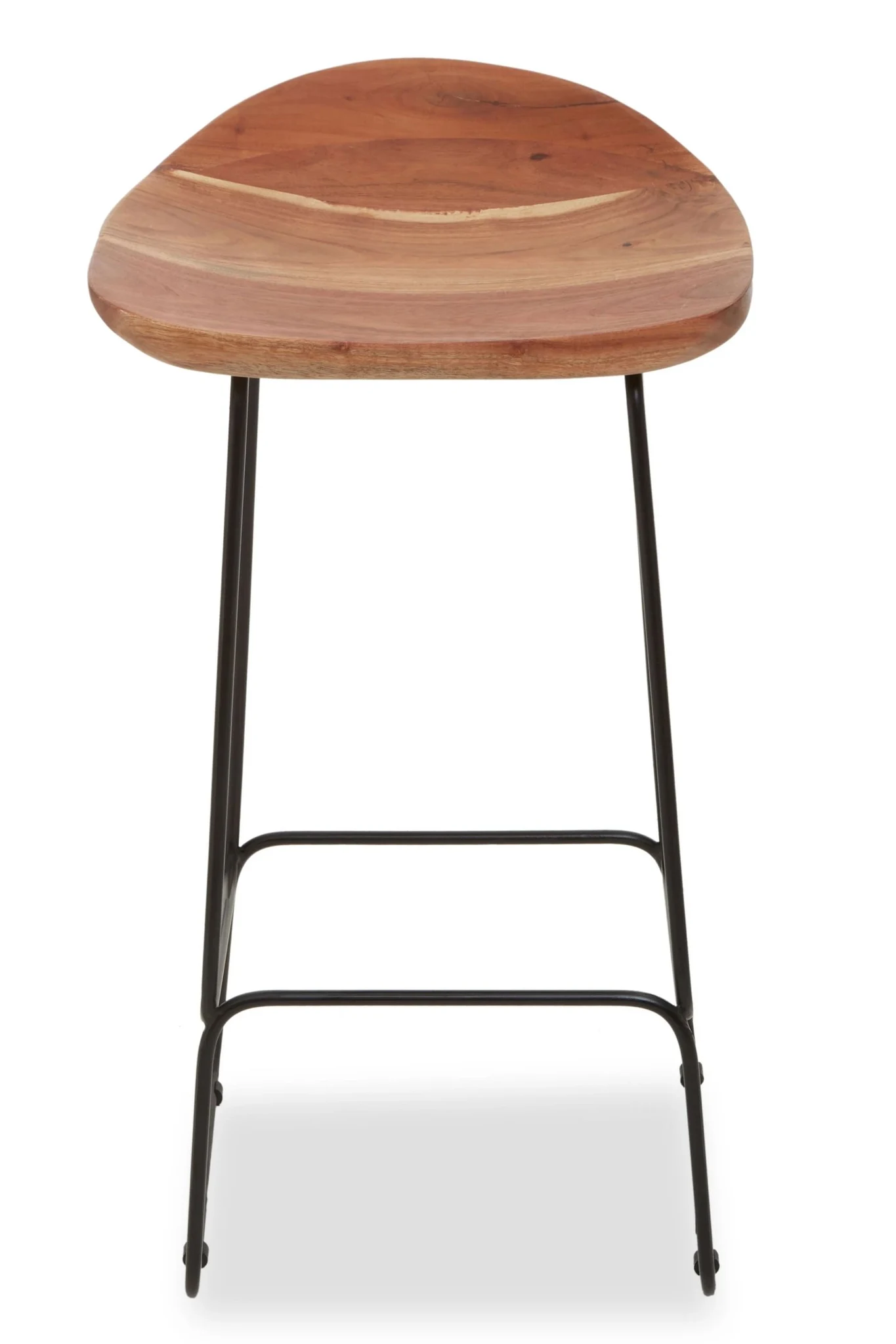 Nandri Acacia Wood and Black Frame Bar Stool - Seating, photo 5 of 8