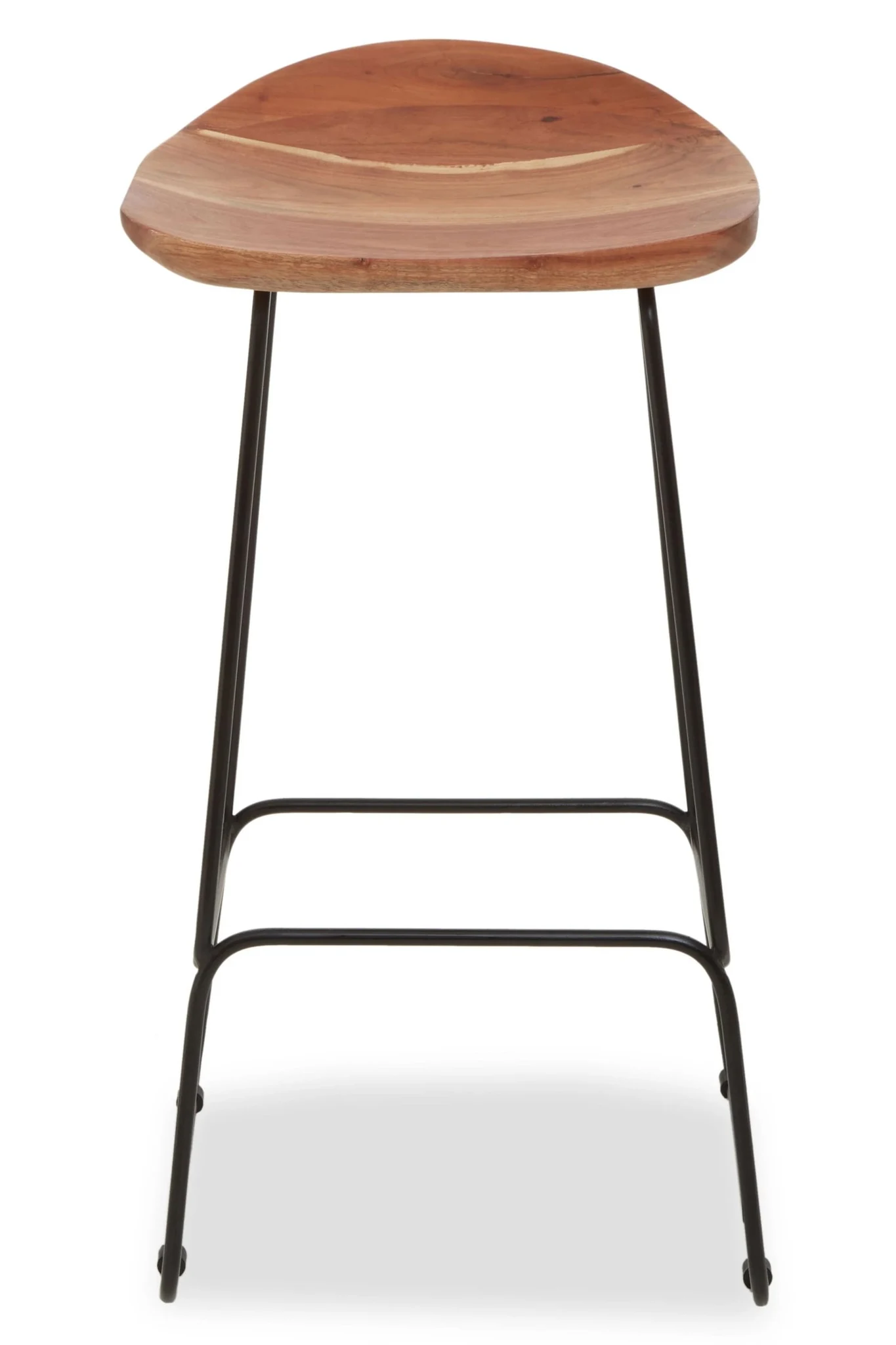 Nandri Acacia Wood and Black Frame Bar Stool - Seating, photo 4 of 8