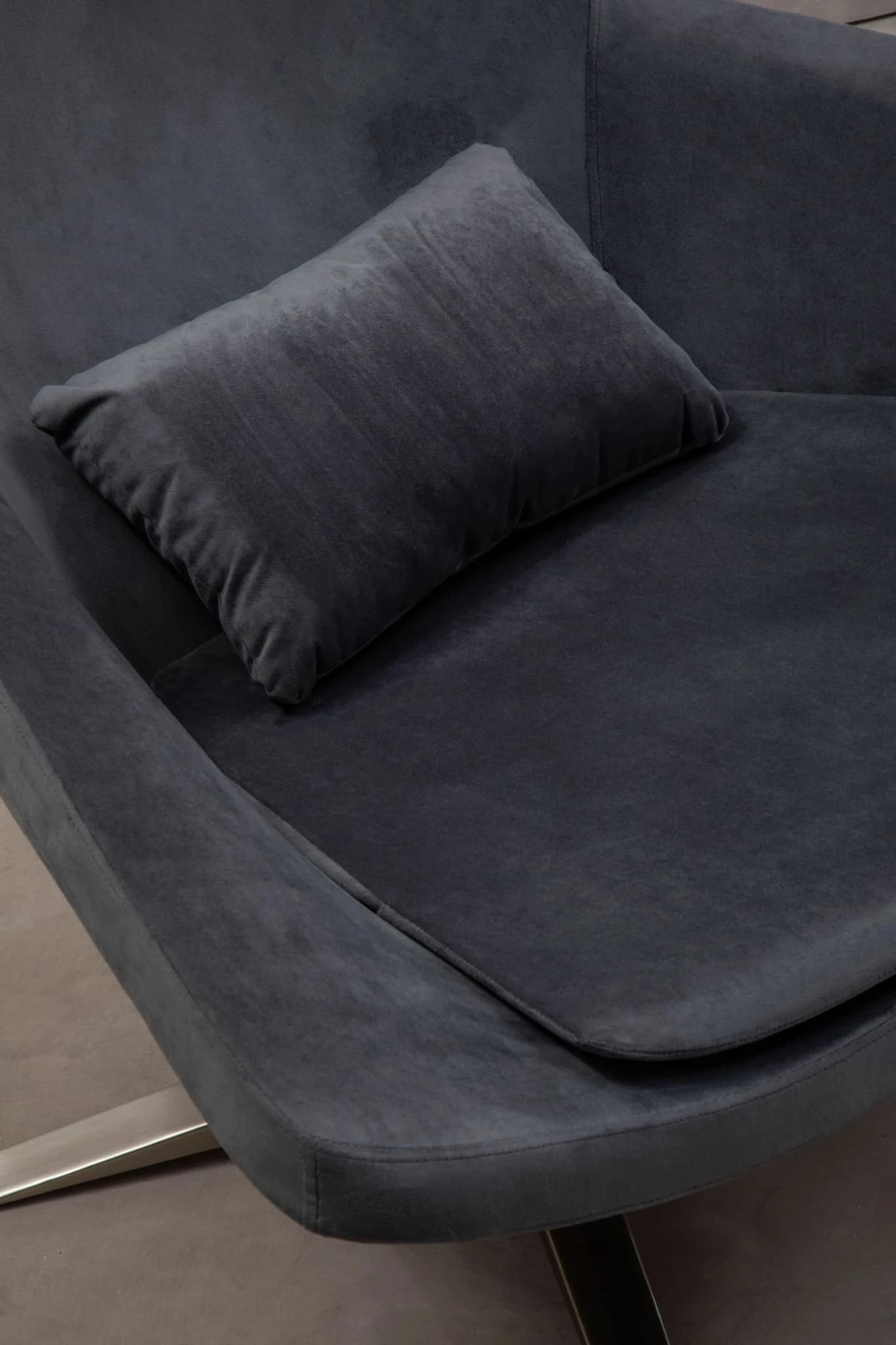Kalo Grey Velvet Swivel Lounge Chair - Seating, photo 5 of 8