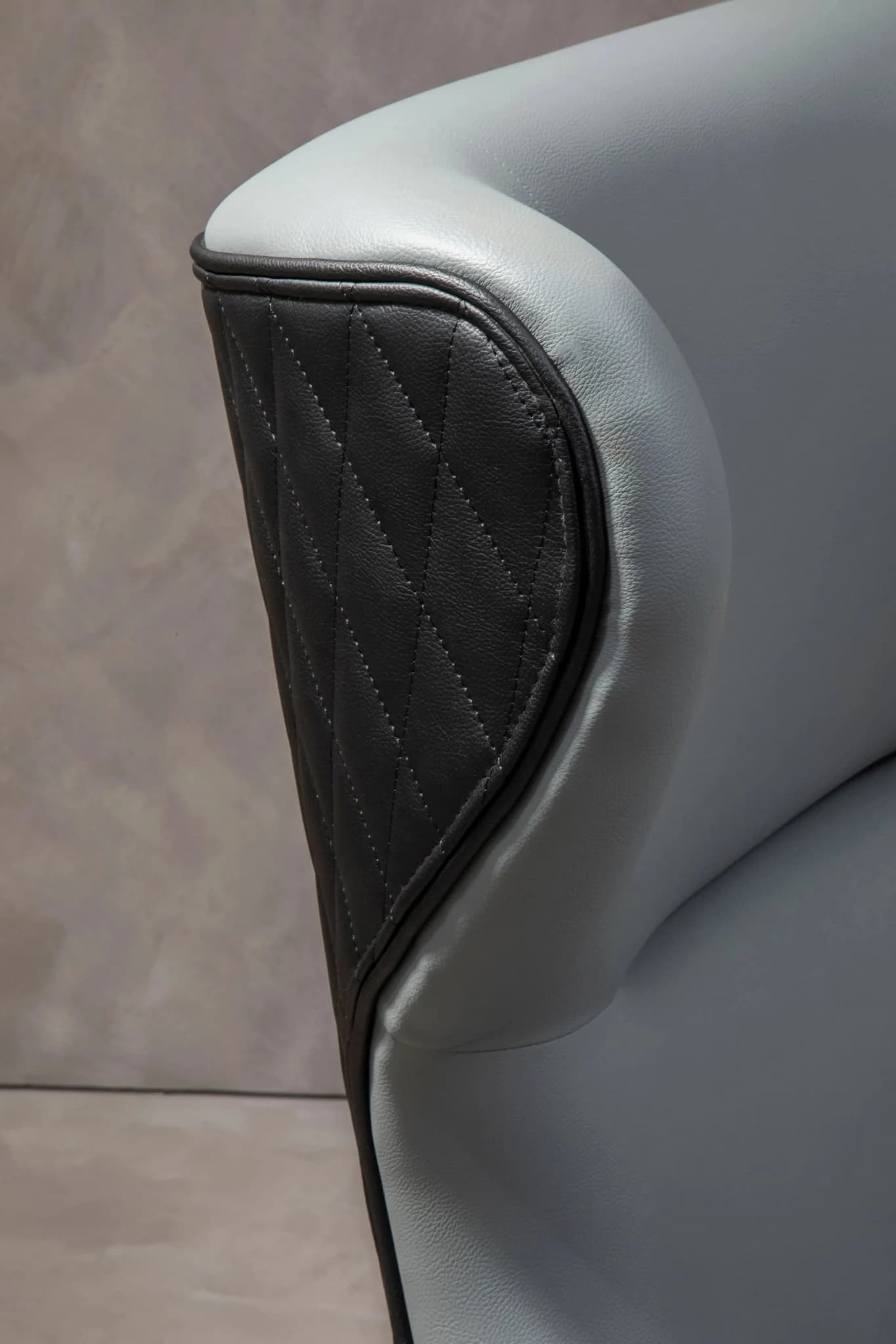 Kiev Grey Fabric and Black Leather Effect Armchair - Seating, photo 5 of 8