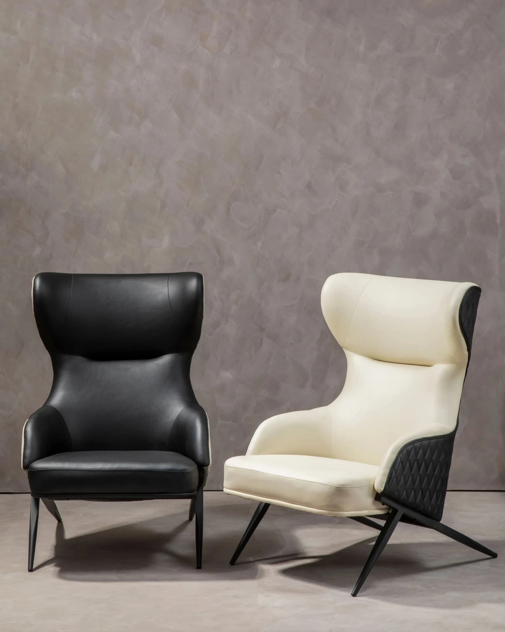 Kiev Ivory Fabric and Black Leather Effect Armchair - Seating, photo 8 of 8