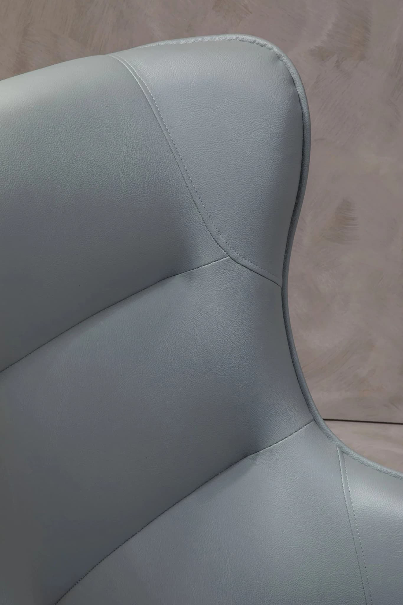Kaiko Grey Faux Leather Armchair And Footstool - Seating, photo 3 of 8