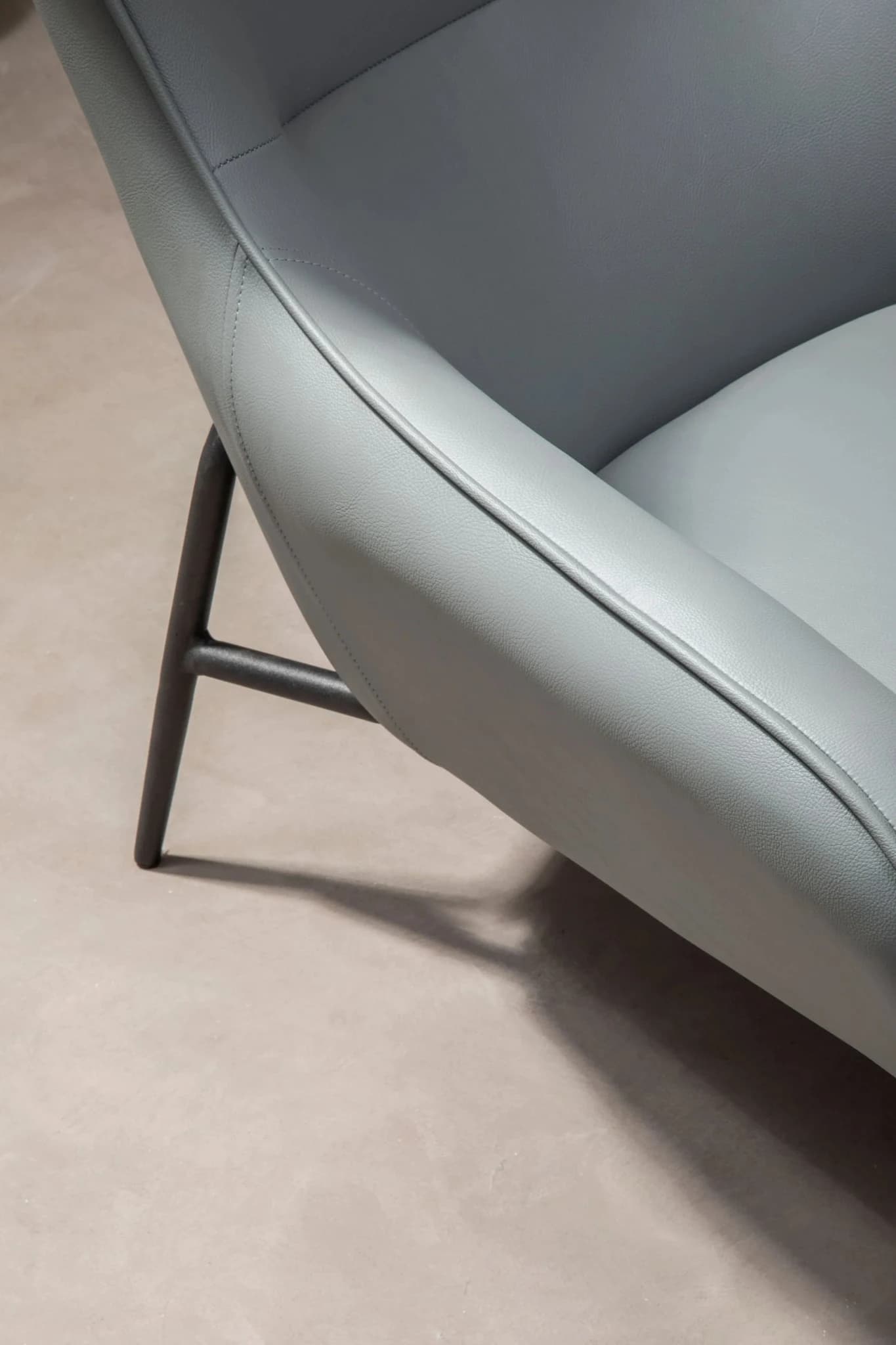 Kaiko Grey Faux Leather Armchair And Footstool - Seating, photo 2 of 8