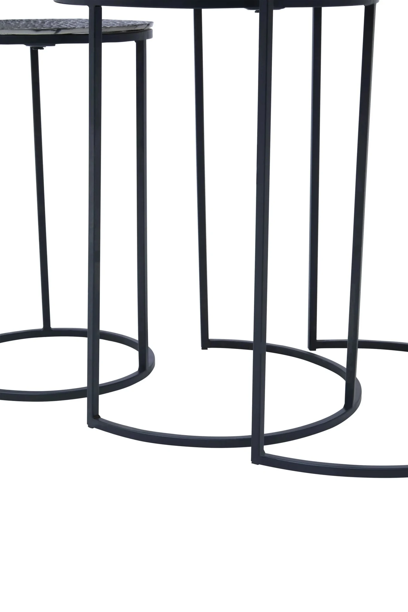 Elias Set of Three Hammered Metal Nesting Tables - Tables, photo 5 of 6