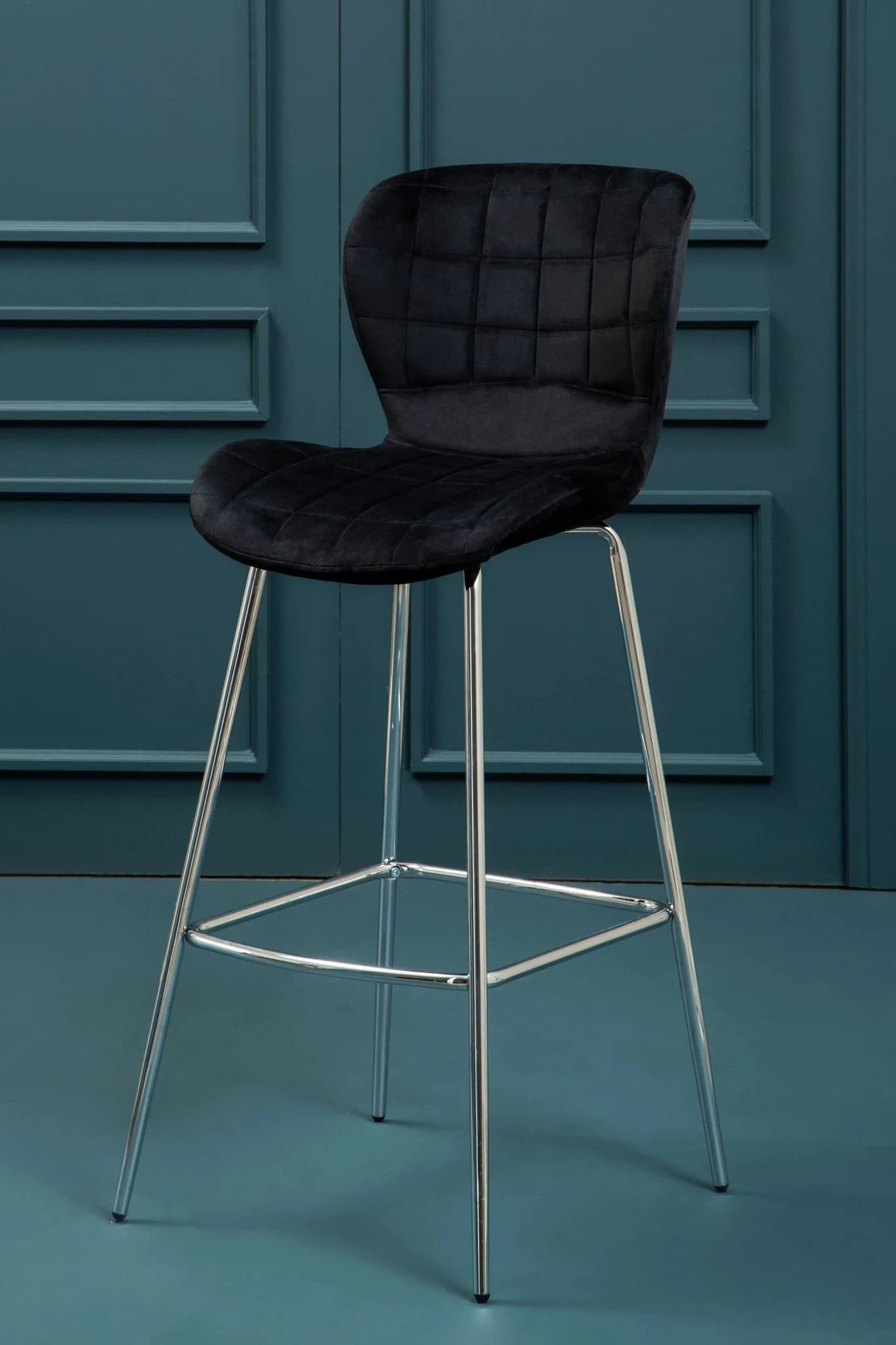 Warton Black Velvet Bar Chair - Seating, photo 7 of 8