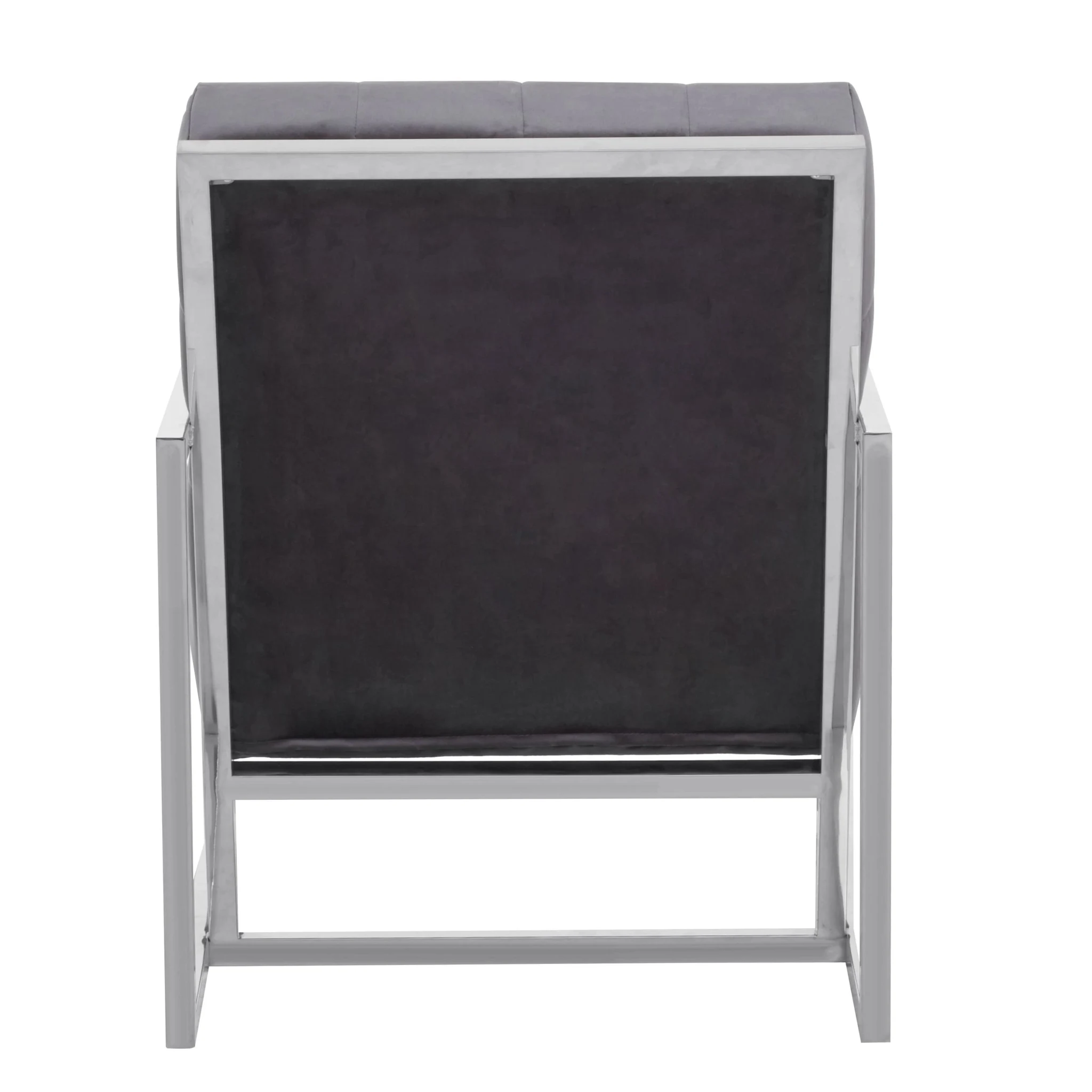 Hana Grey Velvet Chair with Stainless Steel Frame - Seating, photo 2 of 8