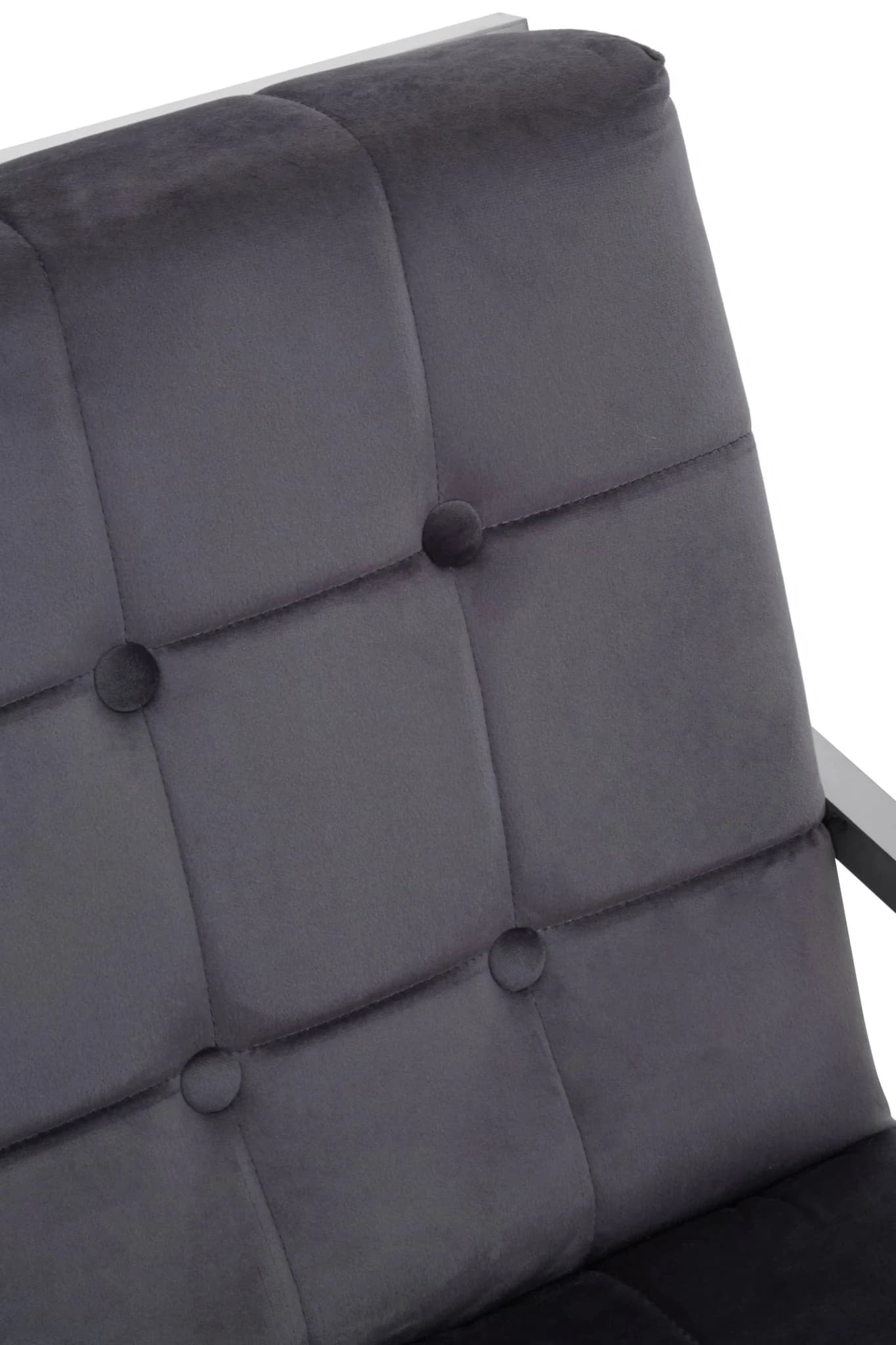 Hana Grey Velvet Chair with Stainless Steel Frame - Seating, photo 5 of 8