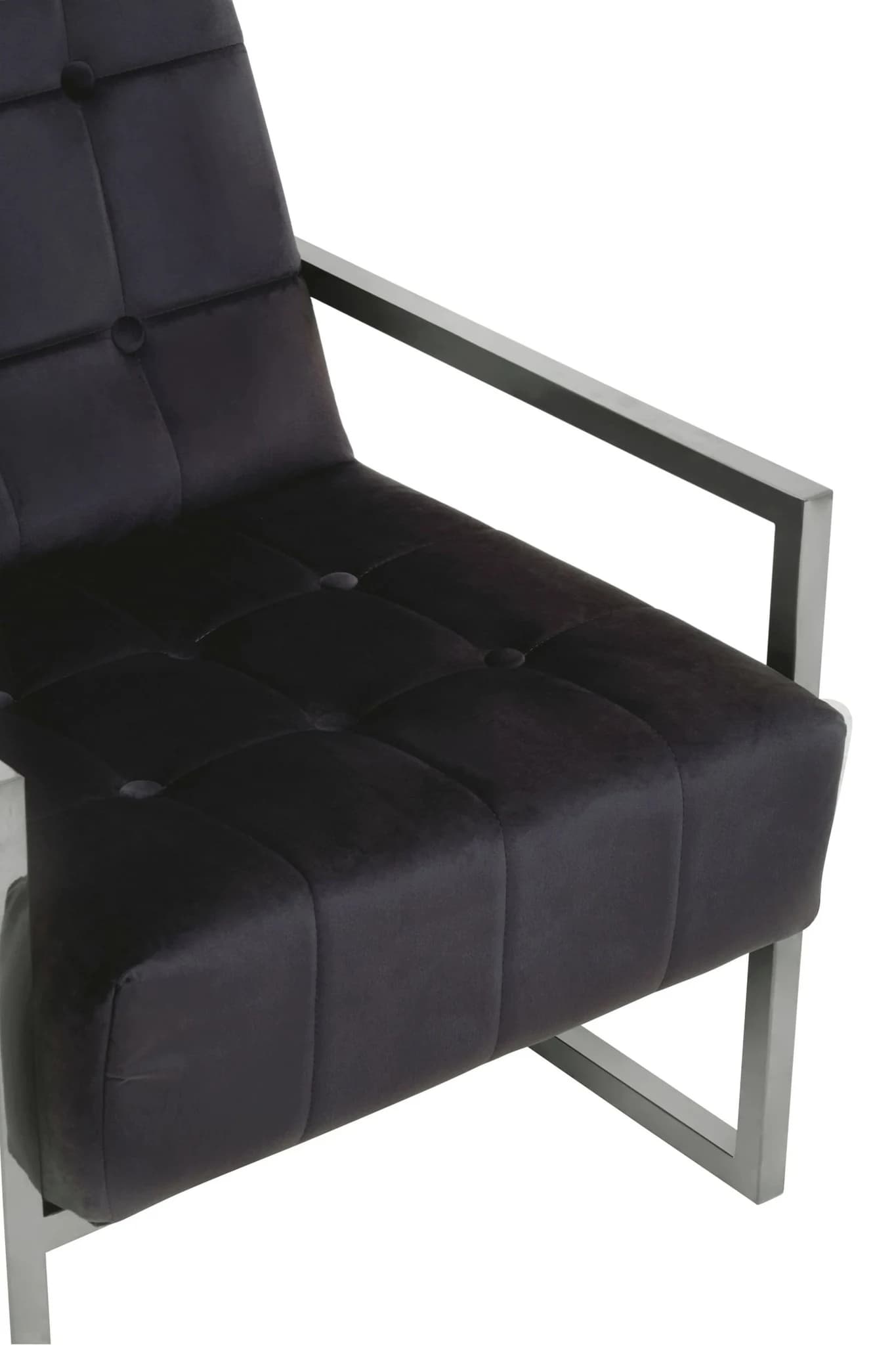 Hana Black Velvet Chair with Stainless Steel Frame - Seating, photo 6 of 8