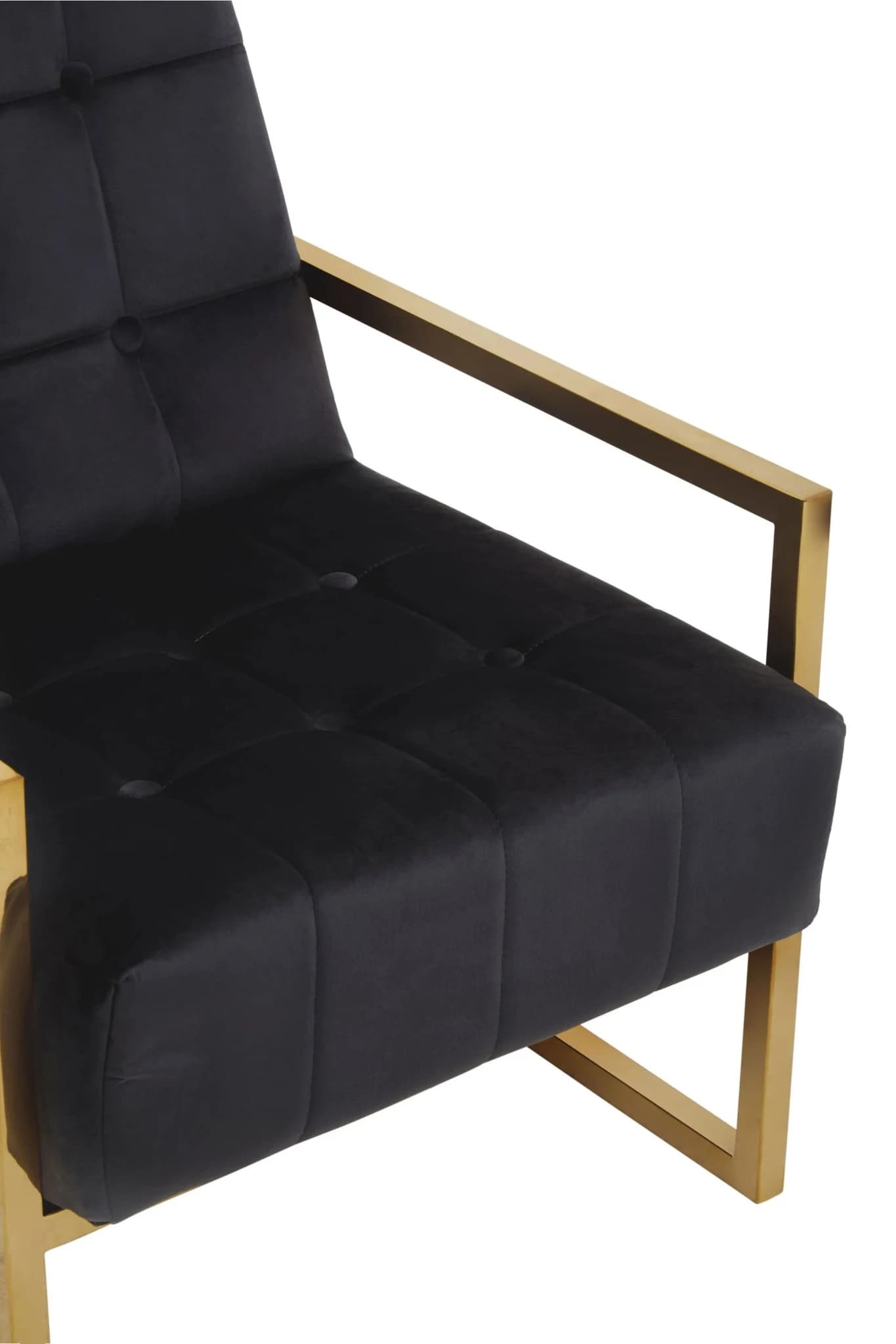Hana Black Velvet Chair With Gold Frame - Seating, photo 6 of 8