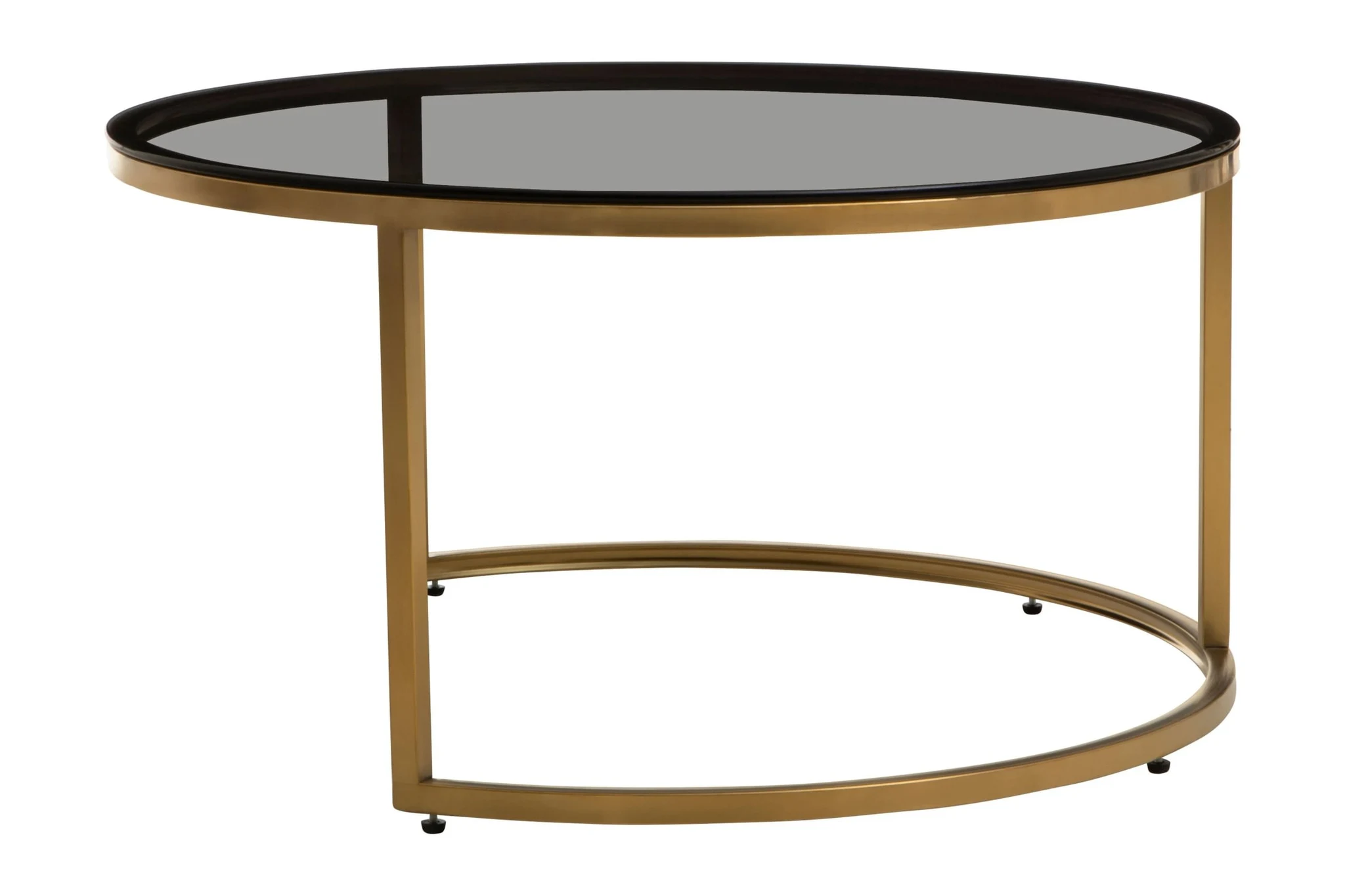 Alana Black Glass and Gold Set of 2 Nesting Coffee Tables - Tables, photo 3 of 8