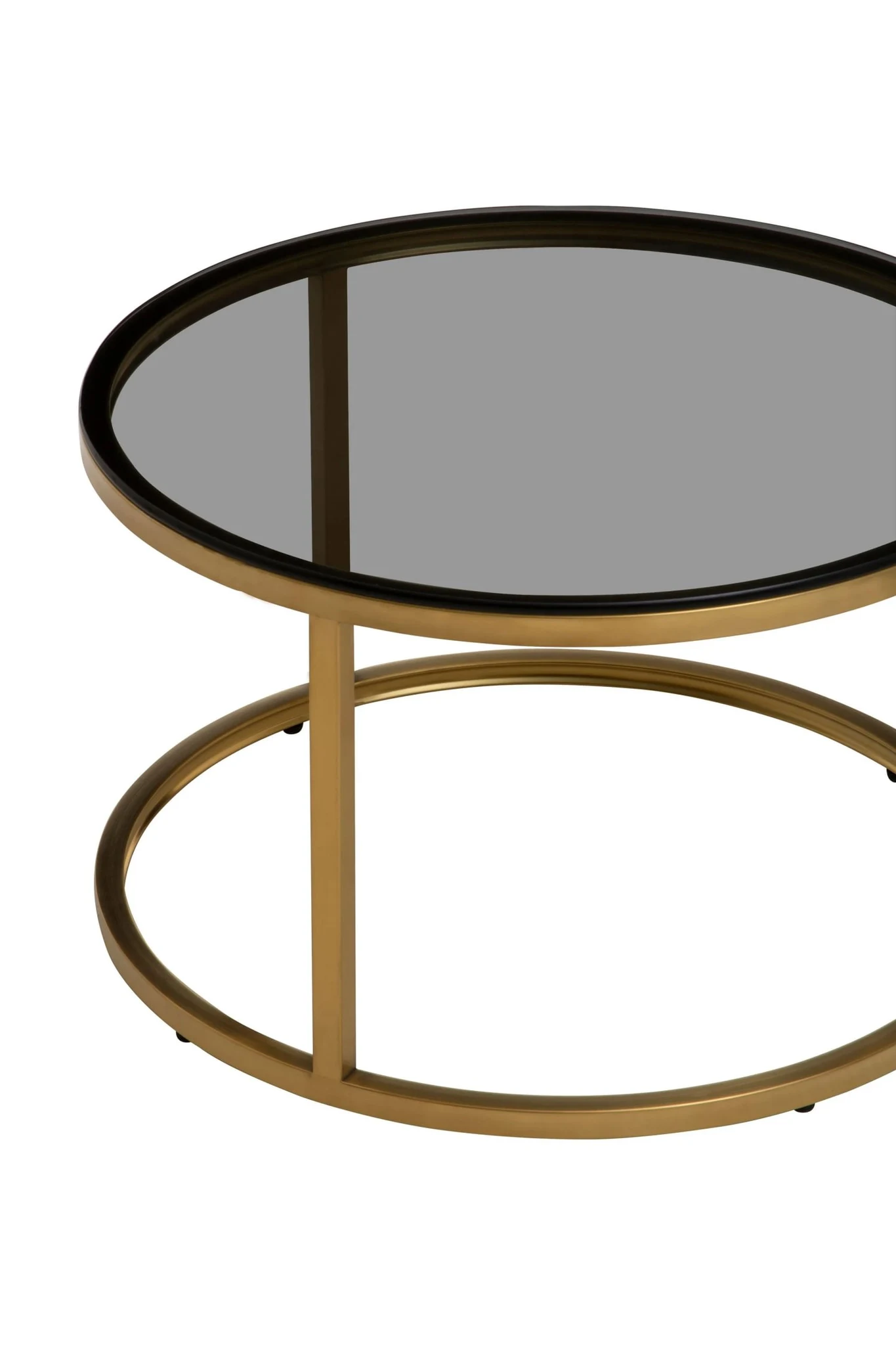Alana Black Glass and Gold Set of 2 Nesting Coffee Tables - Tables, photo 8 of 8