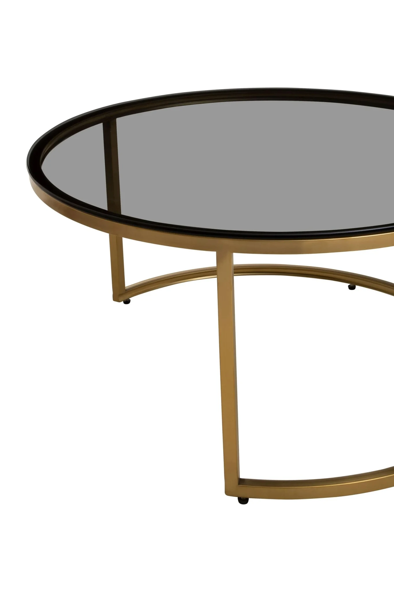 Alana Black Glass and Gold Set of 2 Nesting Coffee Tables - Tables, photo 7 of 8