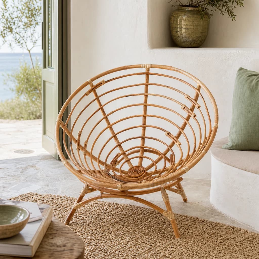 Manado Papasan Natural Rattan Chair - Seating, photo 1 of 2