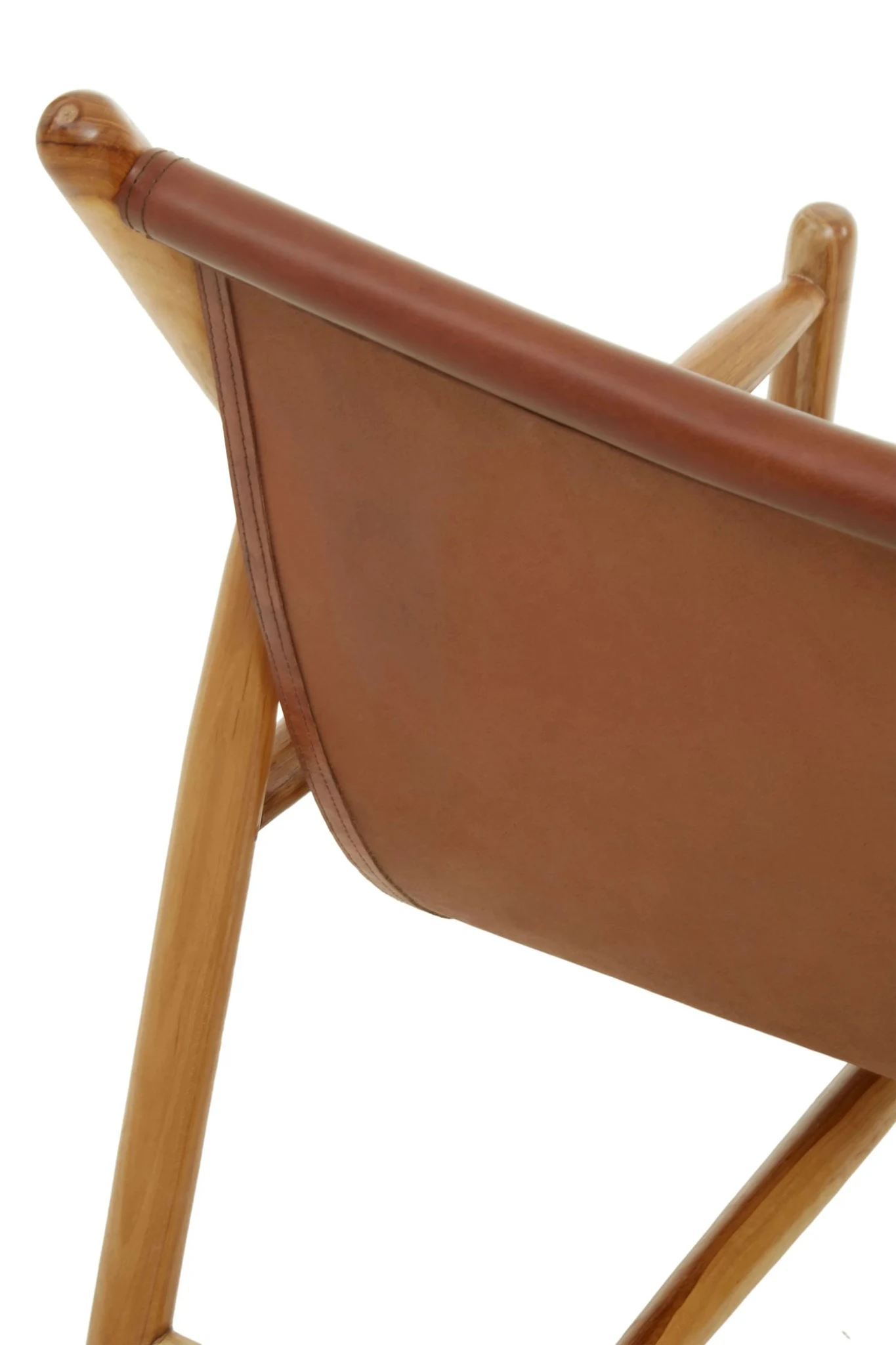 Kendari Antique Dark Brown Leather Modern Sling Chair - Seating, photo 5 of 8