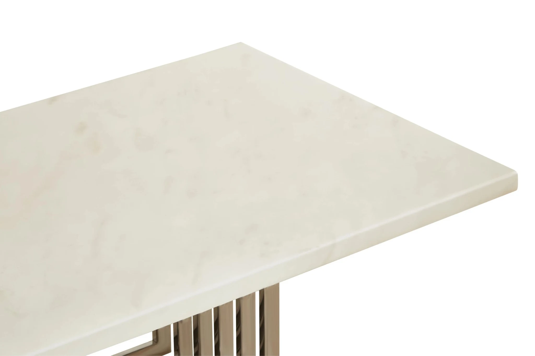 Moda White Faux Marble Coffee Table With Silver Finish Frame - Tables, photo 6 of 7
