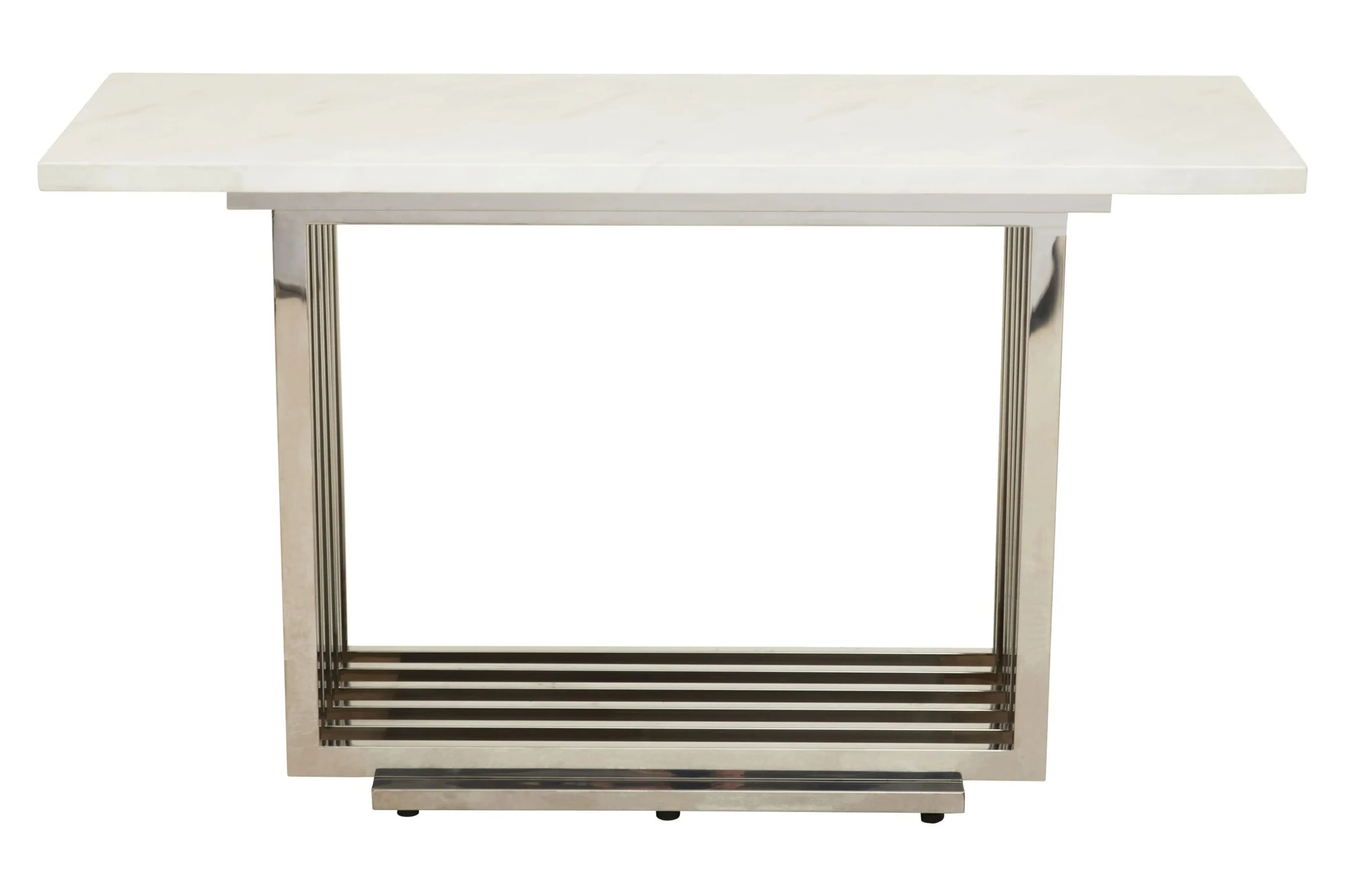 Moda White Faux Marble Console Table With Silver Finish Frame - Tables, photo 4 of 8