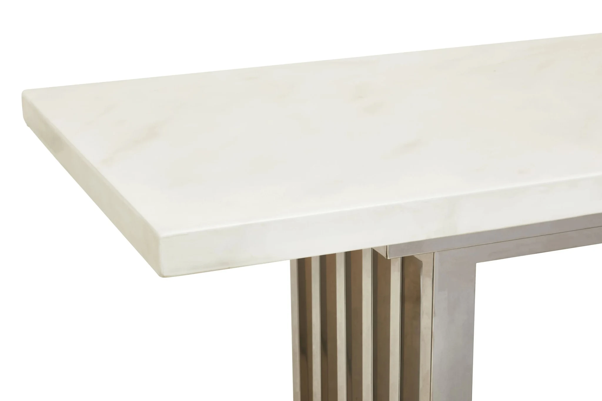 Moda White Faux Marble Console Table With Silver Finish Frame - Tables, photo 5 of 8