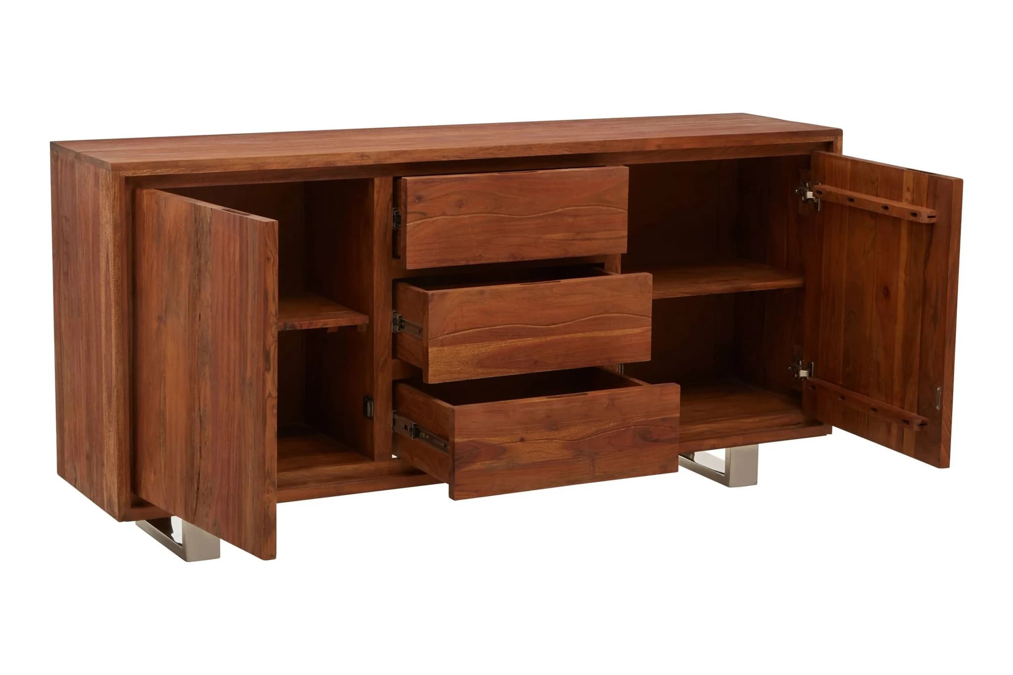 Simla Acacia Wood 2 Doors and 3 Drawers Sideboard - Bookcases & shelving, photo 7 of 8