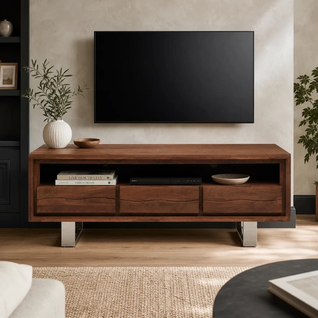 Simla Acacia Wood Media Unit - Bookcases & shelving, photo 1 of 8