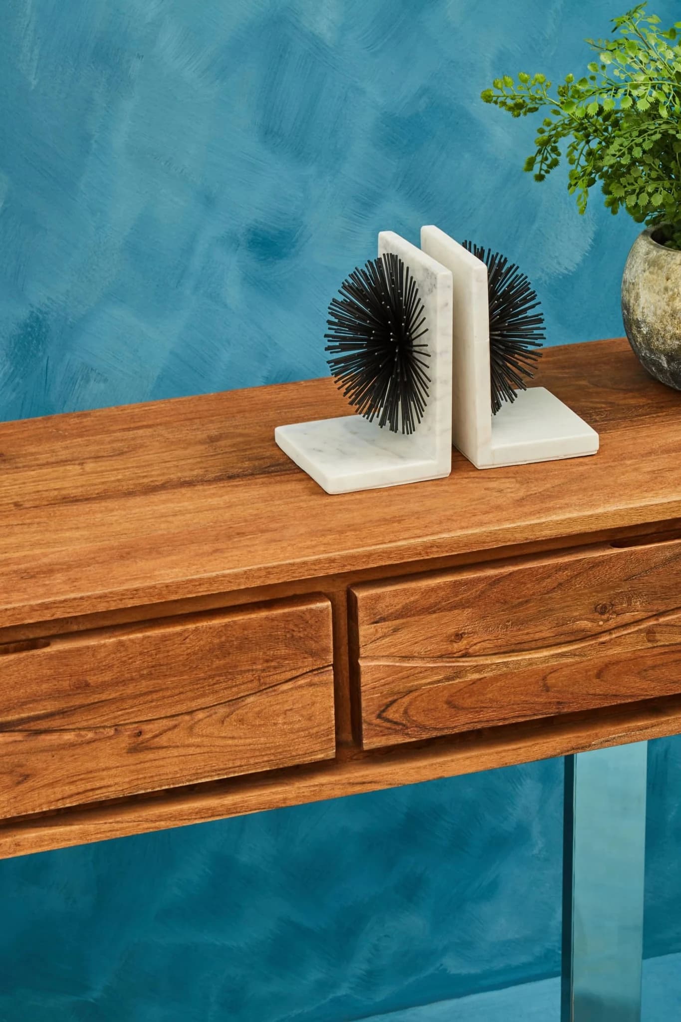 Simla Acacia Wood Two Drawer Console Table - Tables, photo 3 of 8