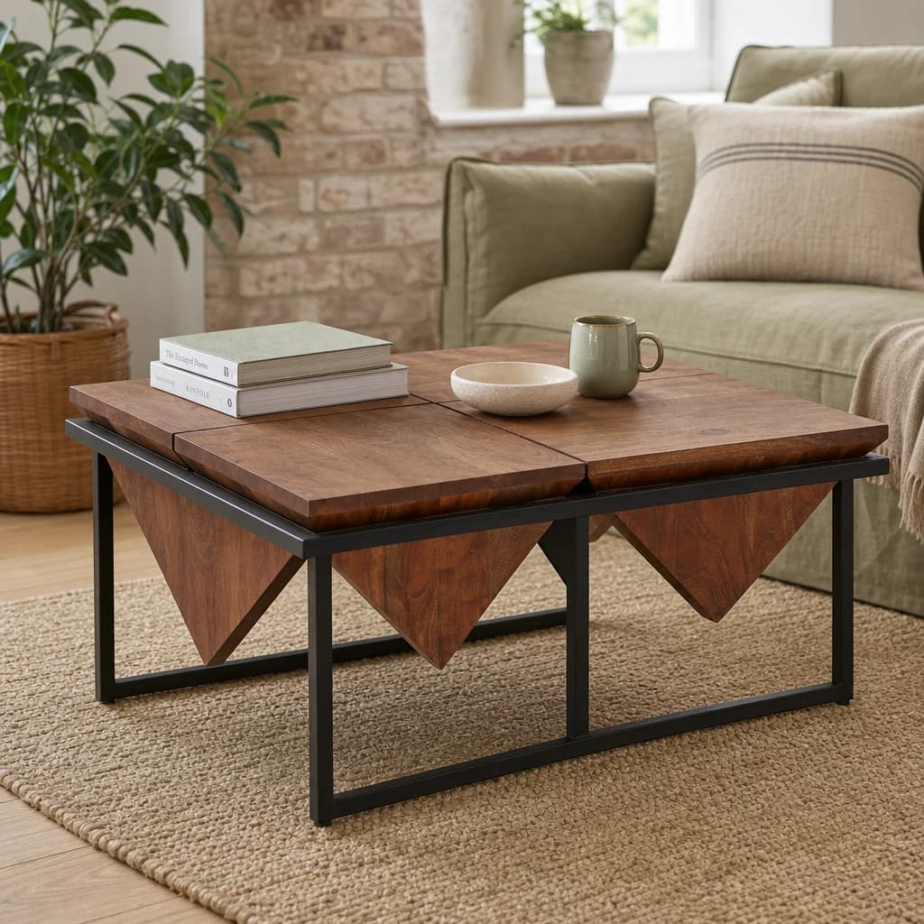 Shimla Acacia Pyramid Coffee Table - Tables, photo 1 of 6