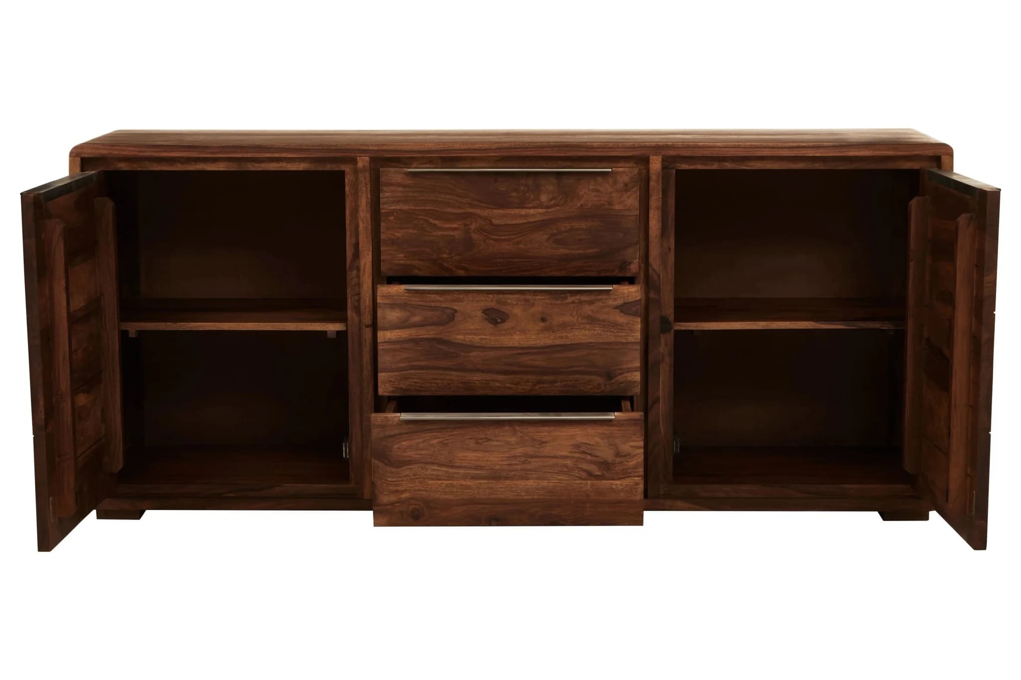 Surati Two Door Three Drawer Sheesham And Acacia Wood Sideboard - Bookcases & shelving, photo 5 of 8