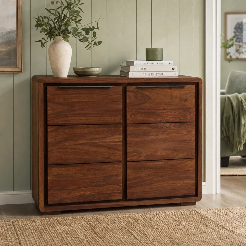 Surati Two Door Sheesham And Acacia Wood Sideboard - Bookcases & shelving, photo 1 of 8