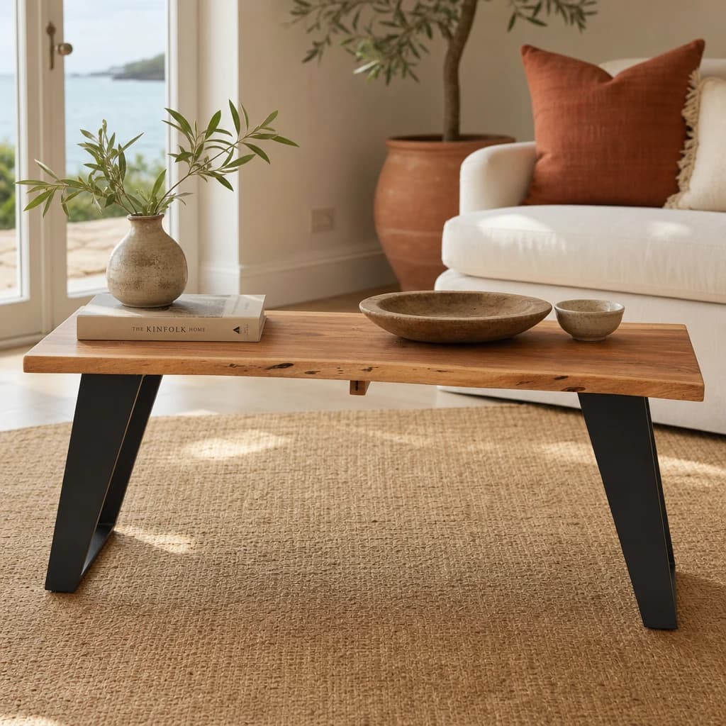 Surax Acacia Wood with Live Edge Coffee Table - Tables, photo 1 of 8