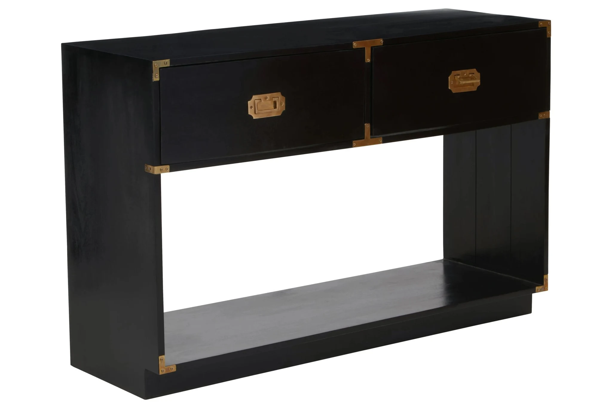 Sarter Two Drawer Black Mango Wood Console Table - Tables, photo 4 of 8