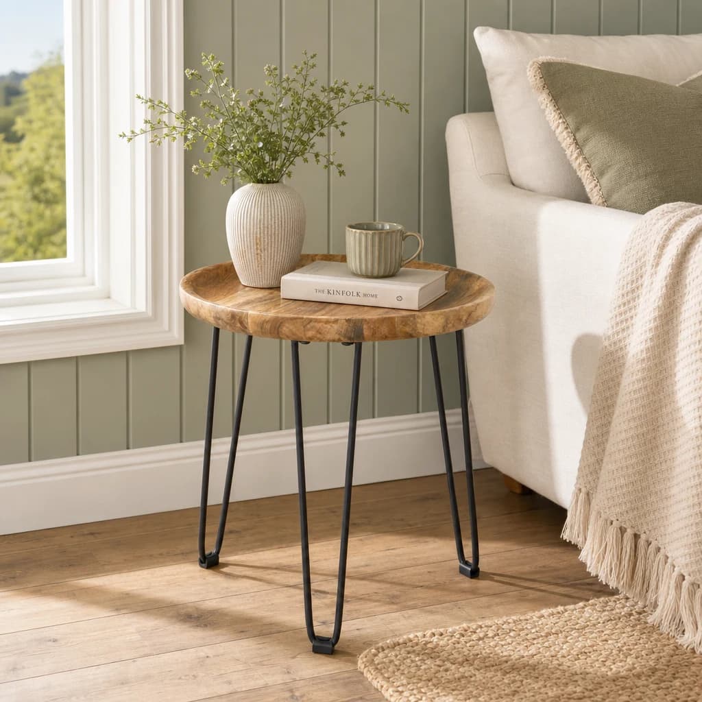 Boho Natural Mango Wood Small Side Table - Tables, photo 1 of 6