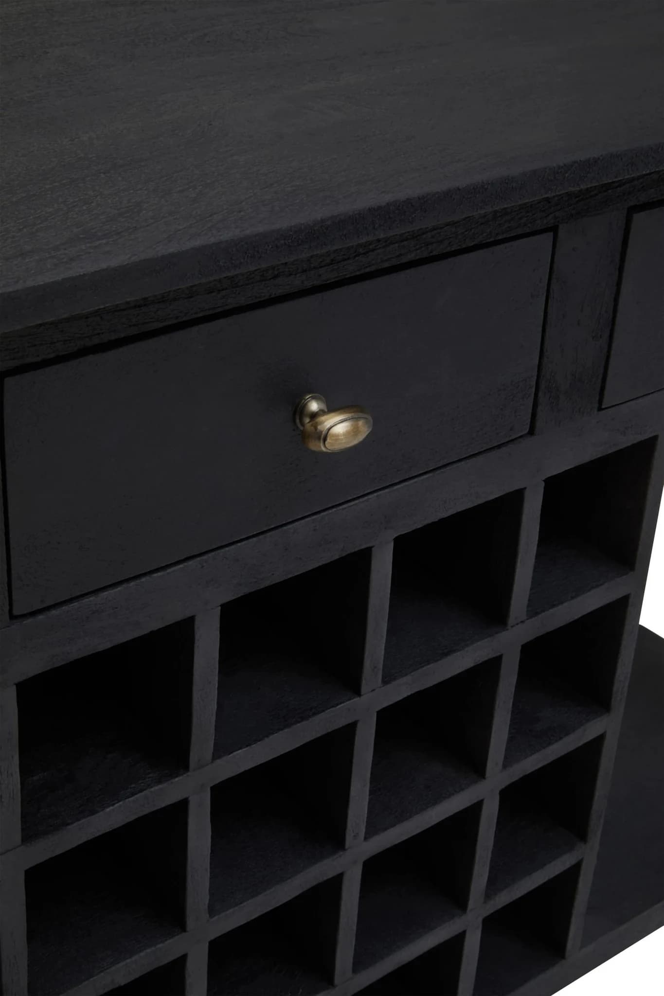 Fusion Black Mango Wood Console Table with Wine Storage - Tables, photo 8 of 8
