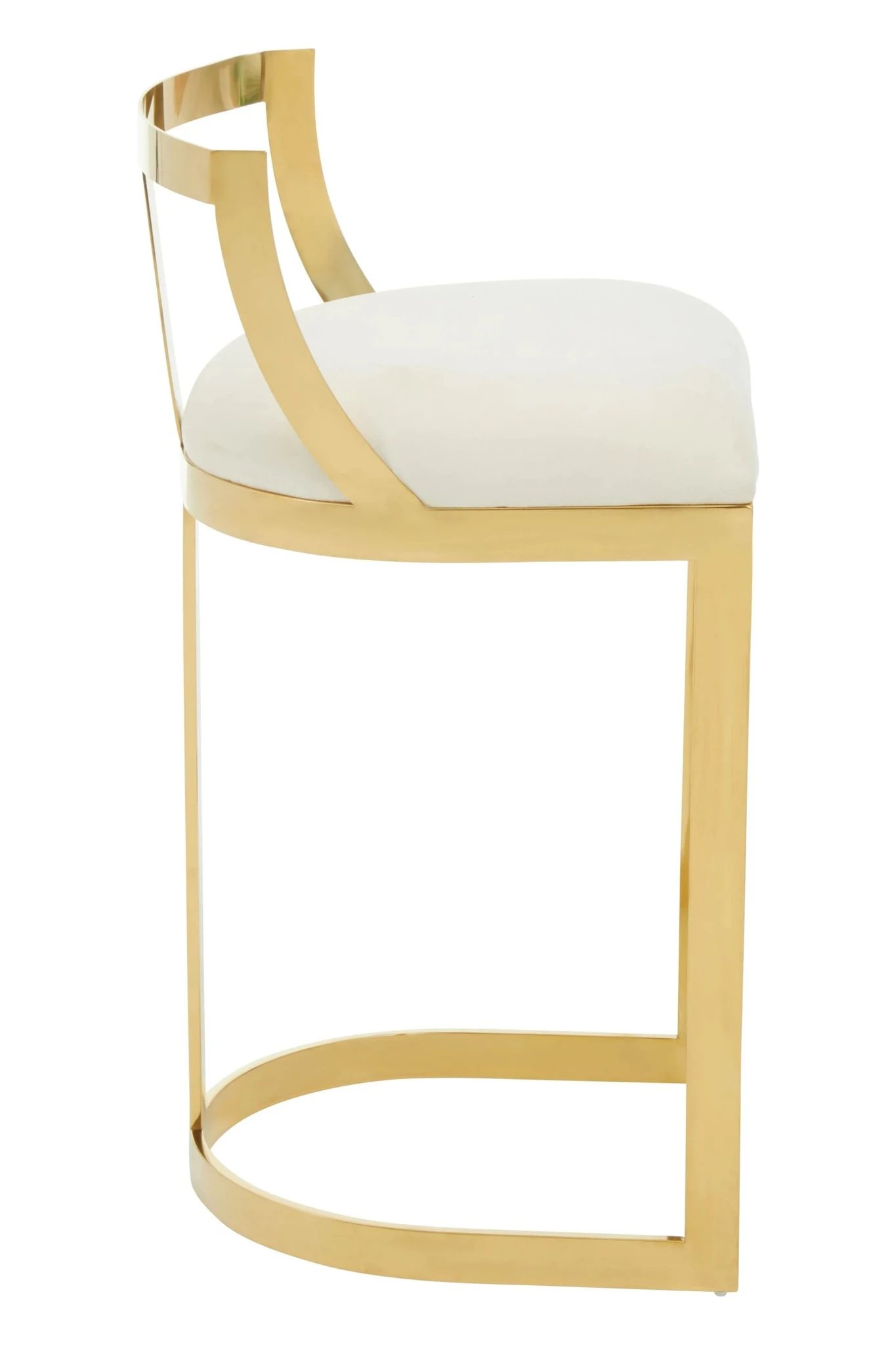 Azalea Ivory Velvet and Gold Frame Bar Chair - Seating, photo 6 of 8