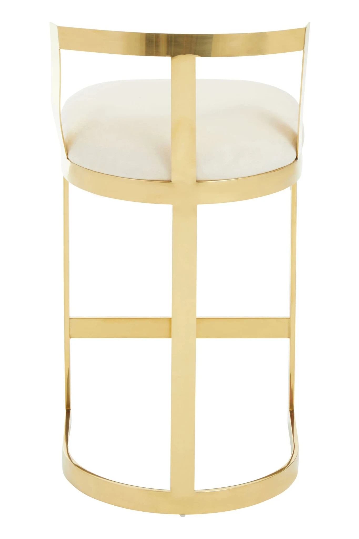Azalea Ivory Velvet and Gold Frame Bar Chair - Seating, photo 5 of 8