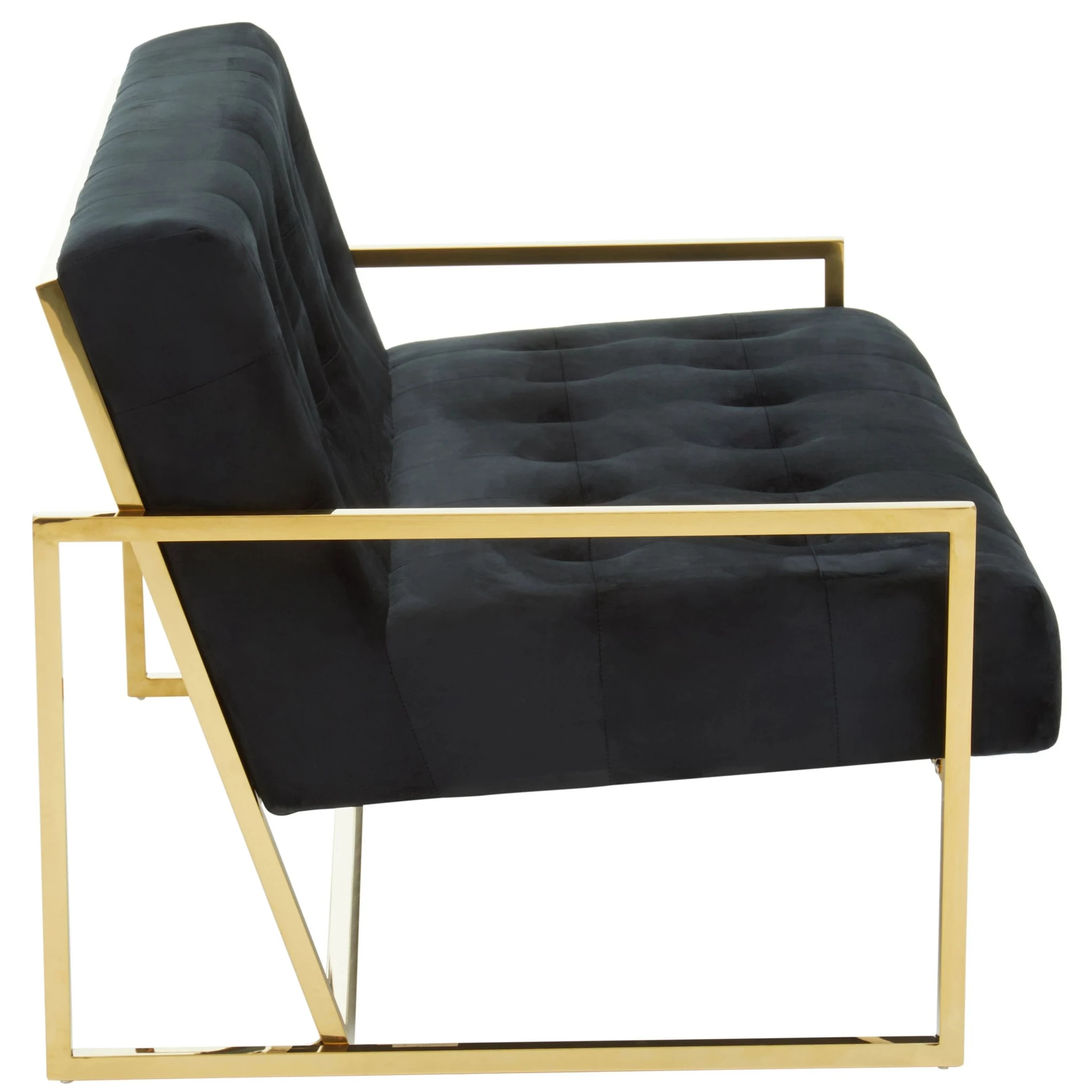 Azalea Black Velvet Two Seat Sofa - Seating, photo 3 of 8