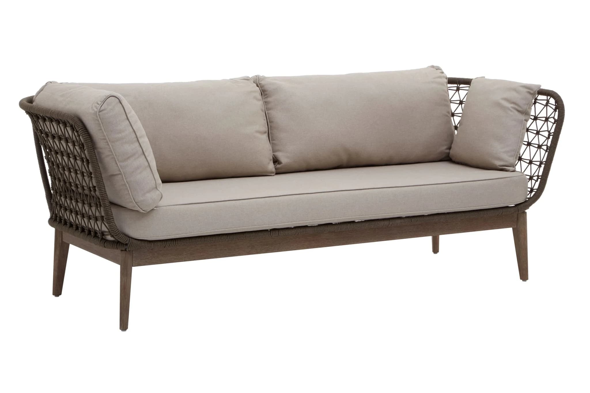Opus Linen Fabric and Woven Rope 3 Seat Sofa - Seating, photo 4 of 8