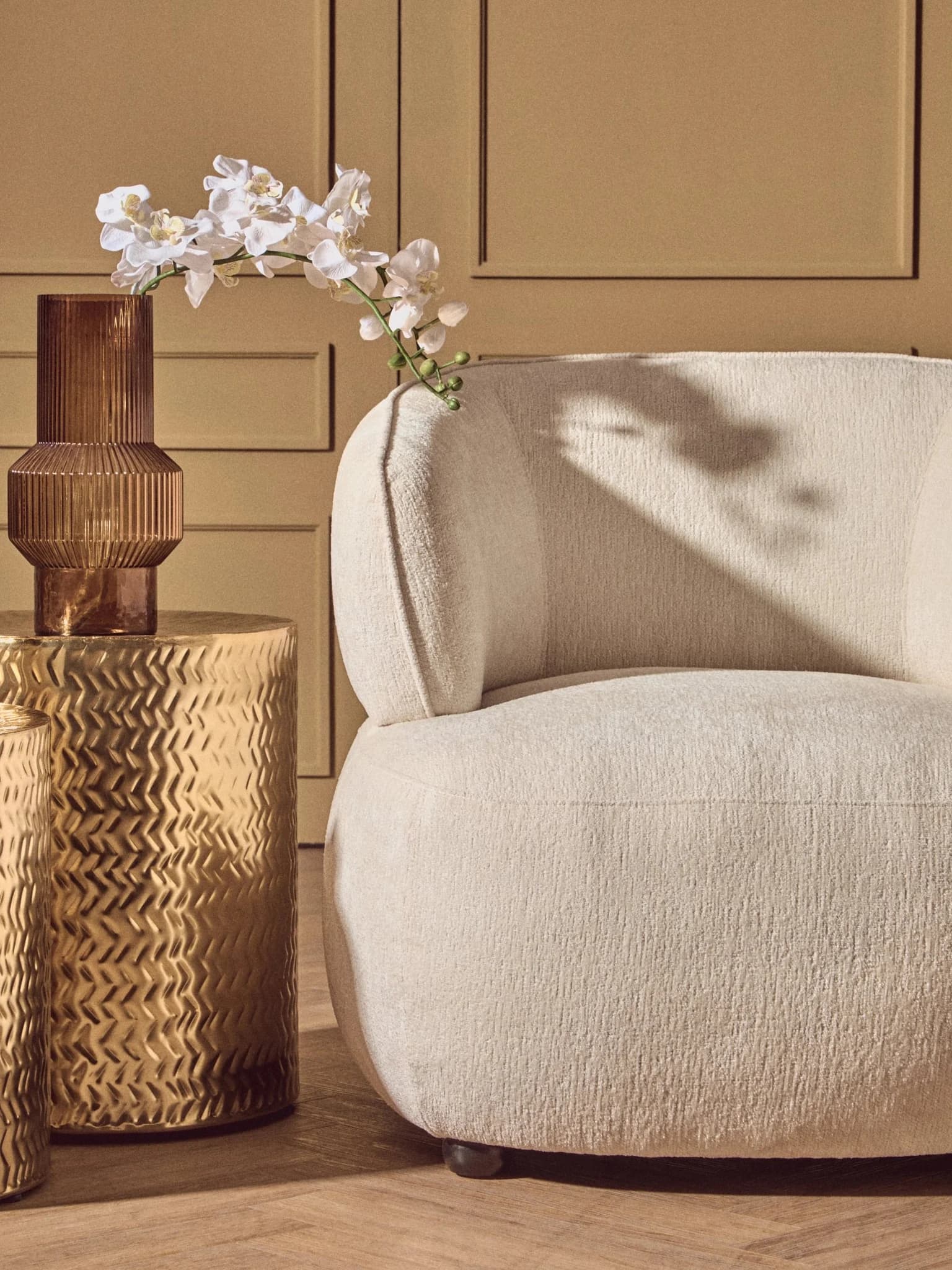 Templar Set of 2 Gold Finish Side Tables and Stools - Seating, photo 5 of 8