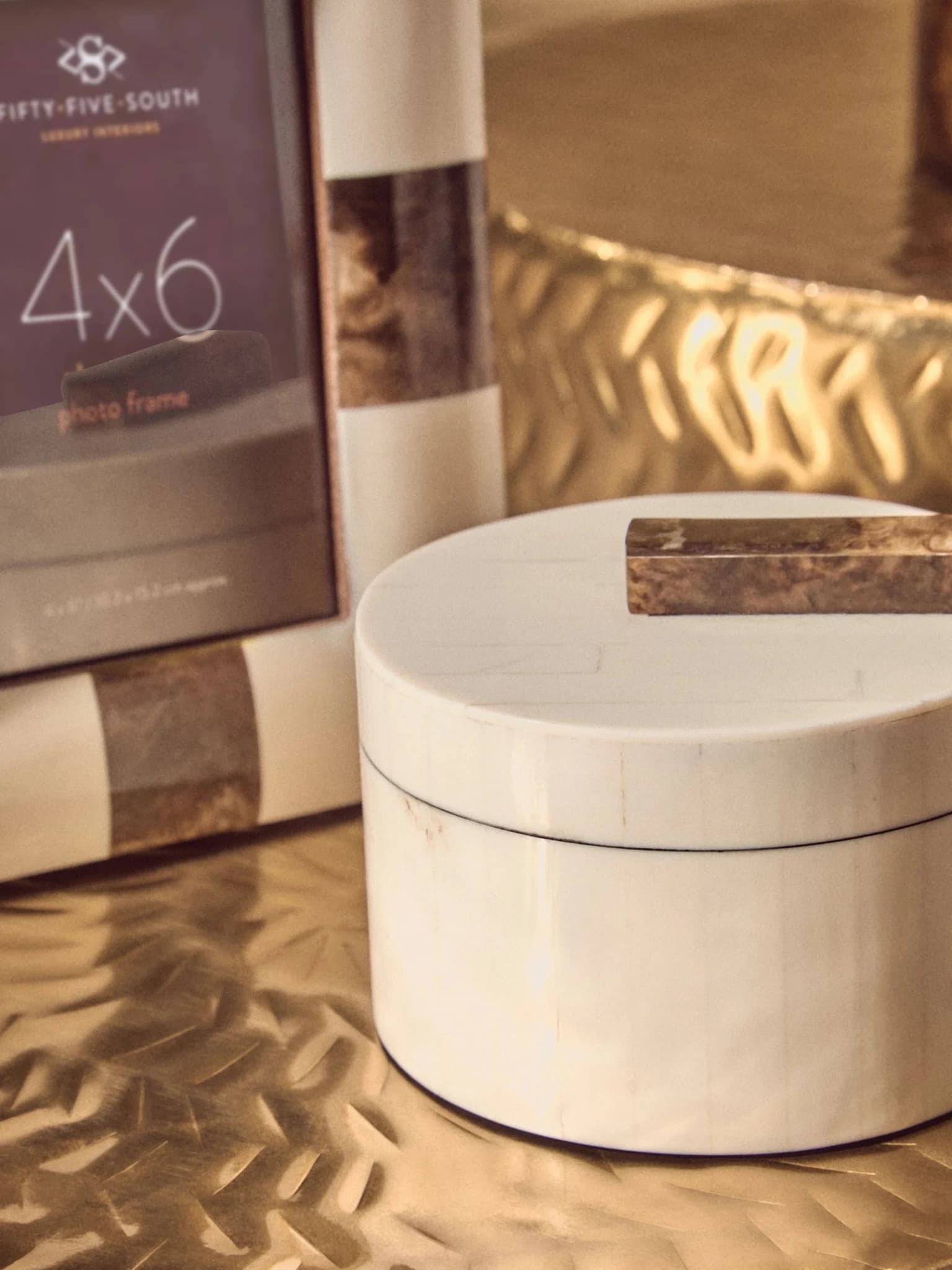 Templar Set of 2 Gold Finish Side Tables and Stools - Seating, photo 2 of 8