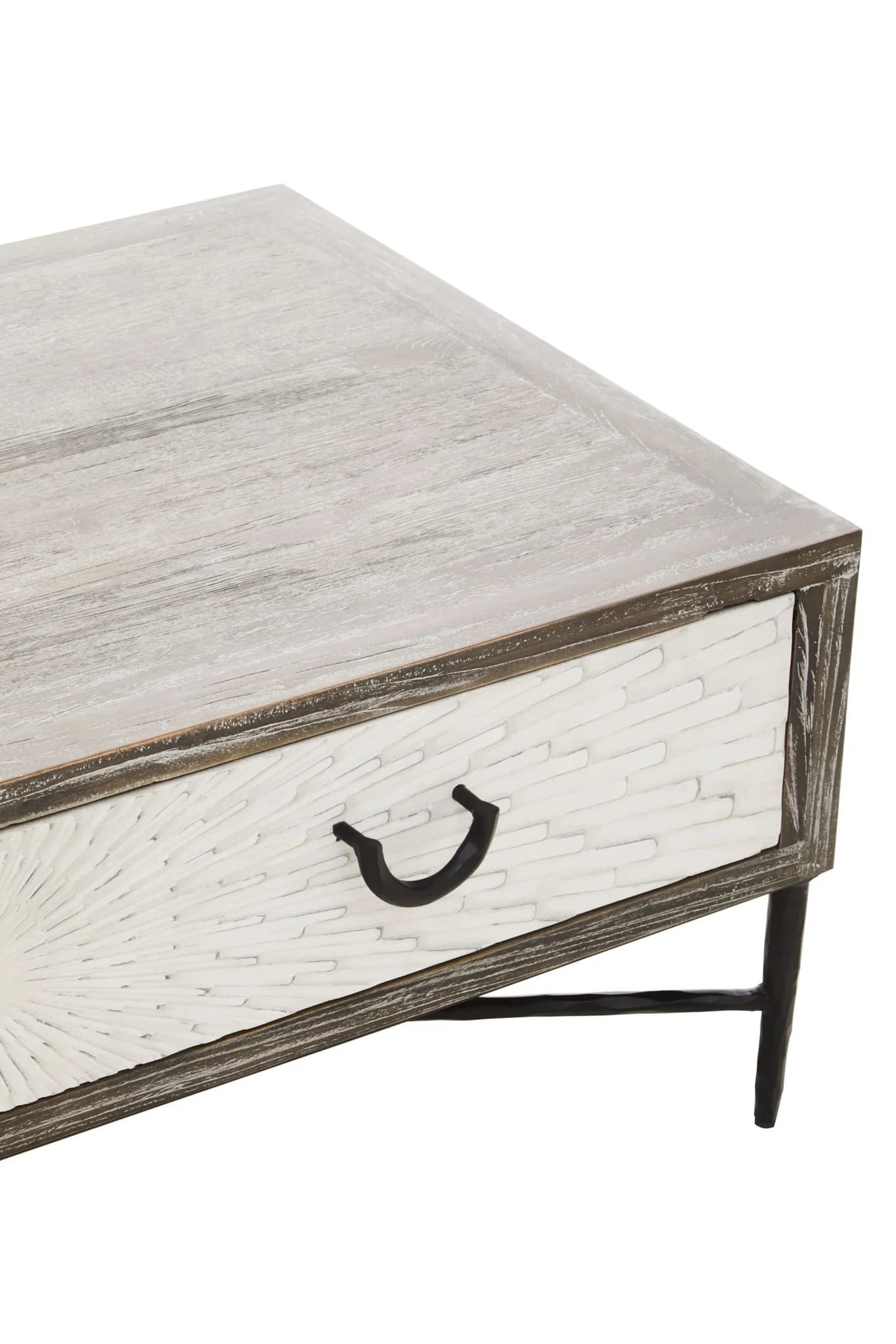 Milan Grey Wash Recycled Elm Wood Coffee Table with Drawers - Tables, photo 8 of 8